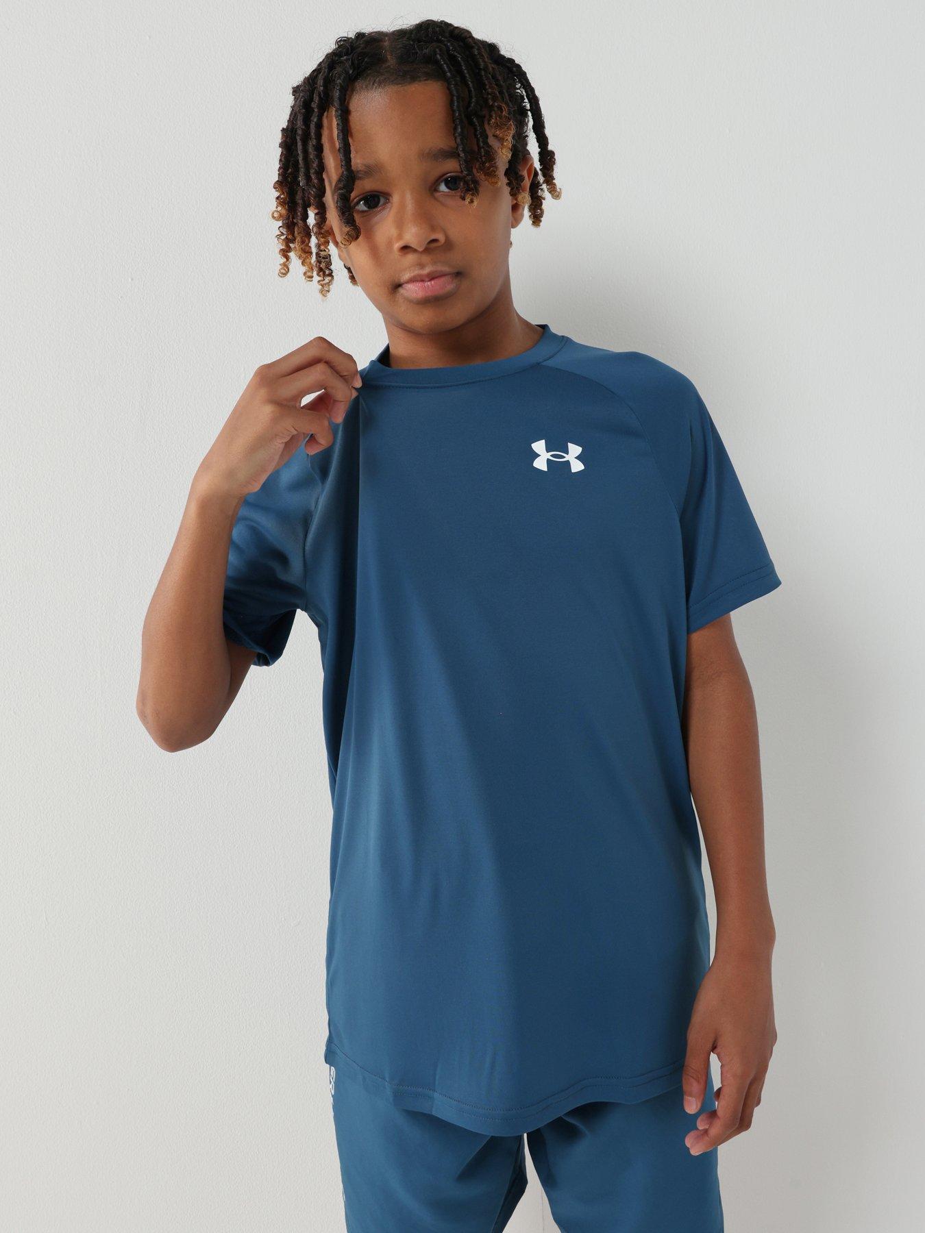 UNDER ARMOUR Junior Boys Training Tech Short Sleeve Crew Neck T-Shirt - Blue