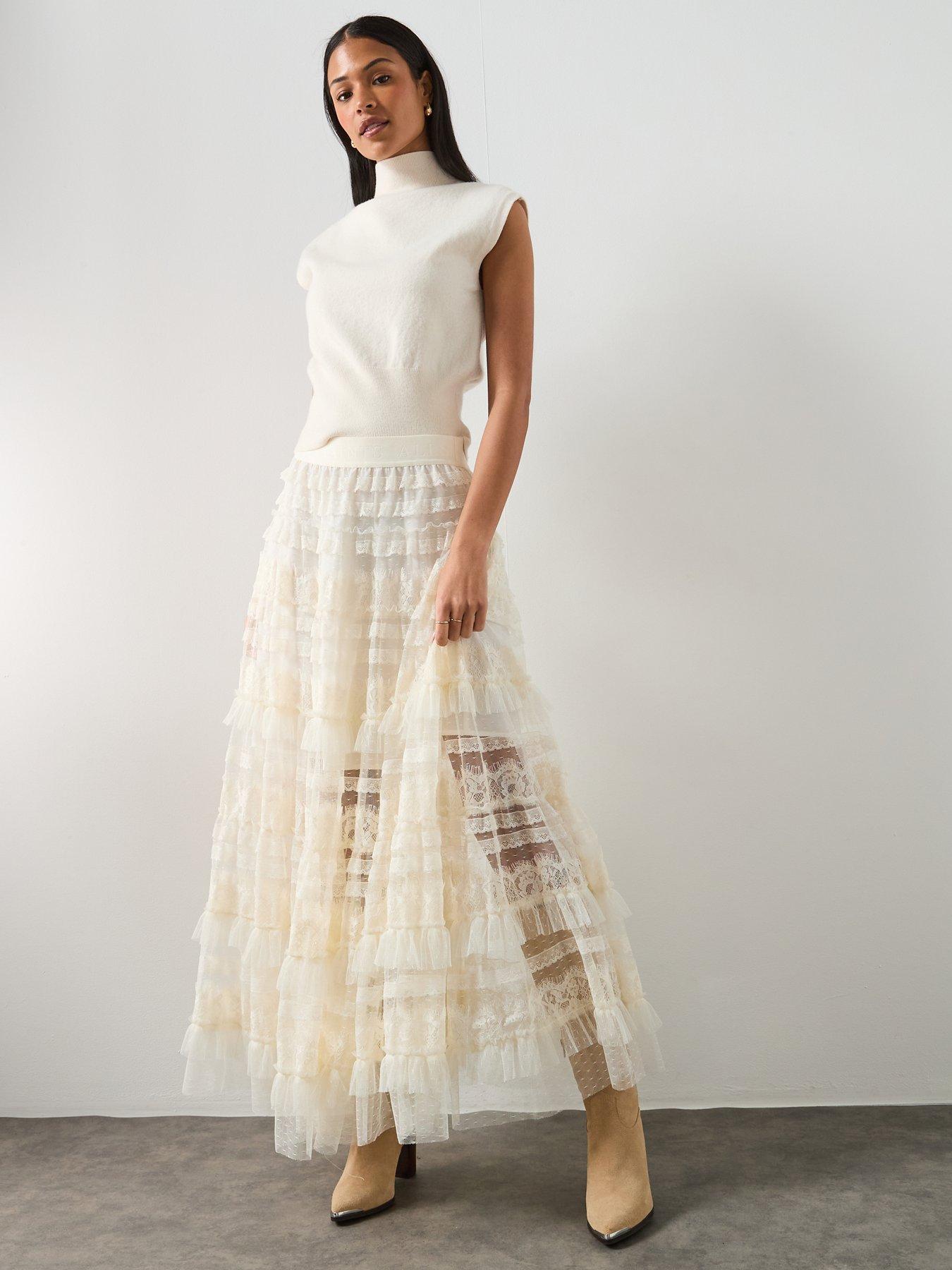 AllSaints Arlea Tulle Maxi Skirt - Antique White | Very