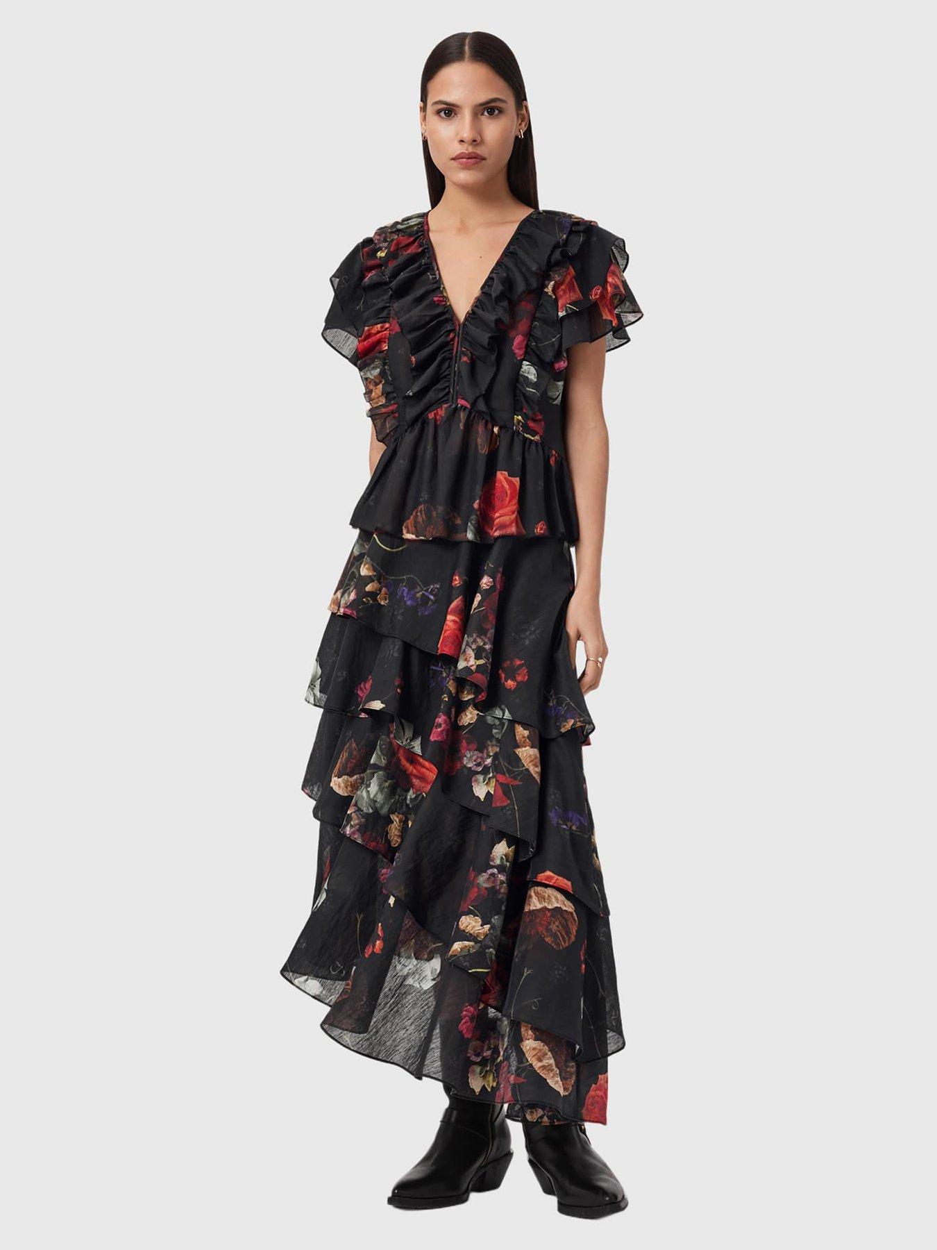 AllSaints: Caya Skirt - Haze Black