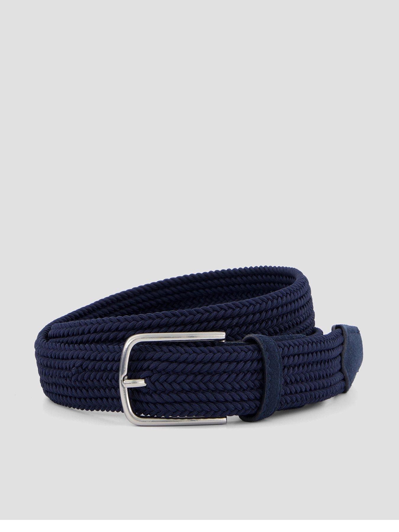 Mango Elastic Woven Belt - Navy