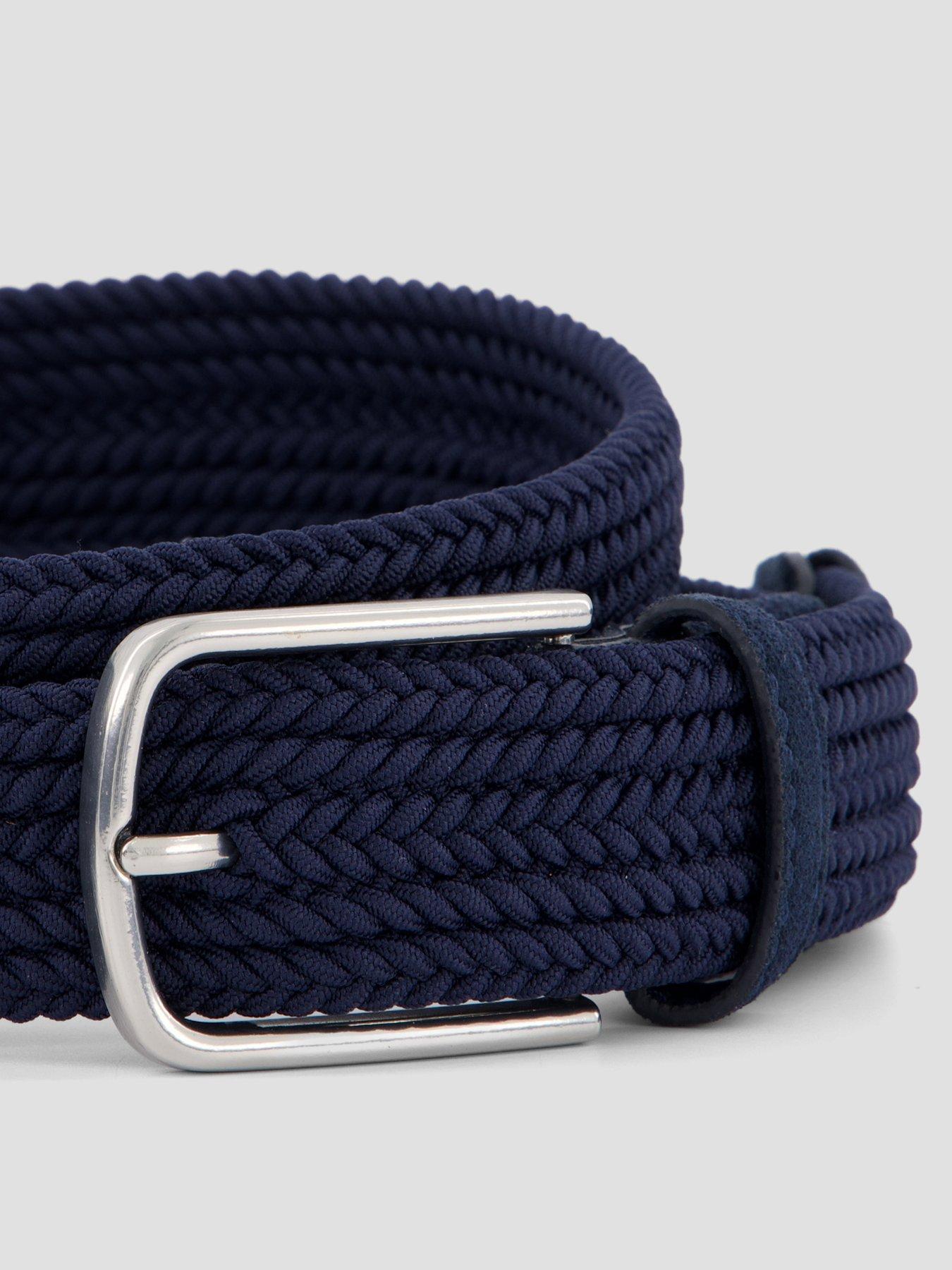Image 2 of 4 of Mango Elastic Woven Belt - Navy