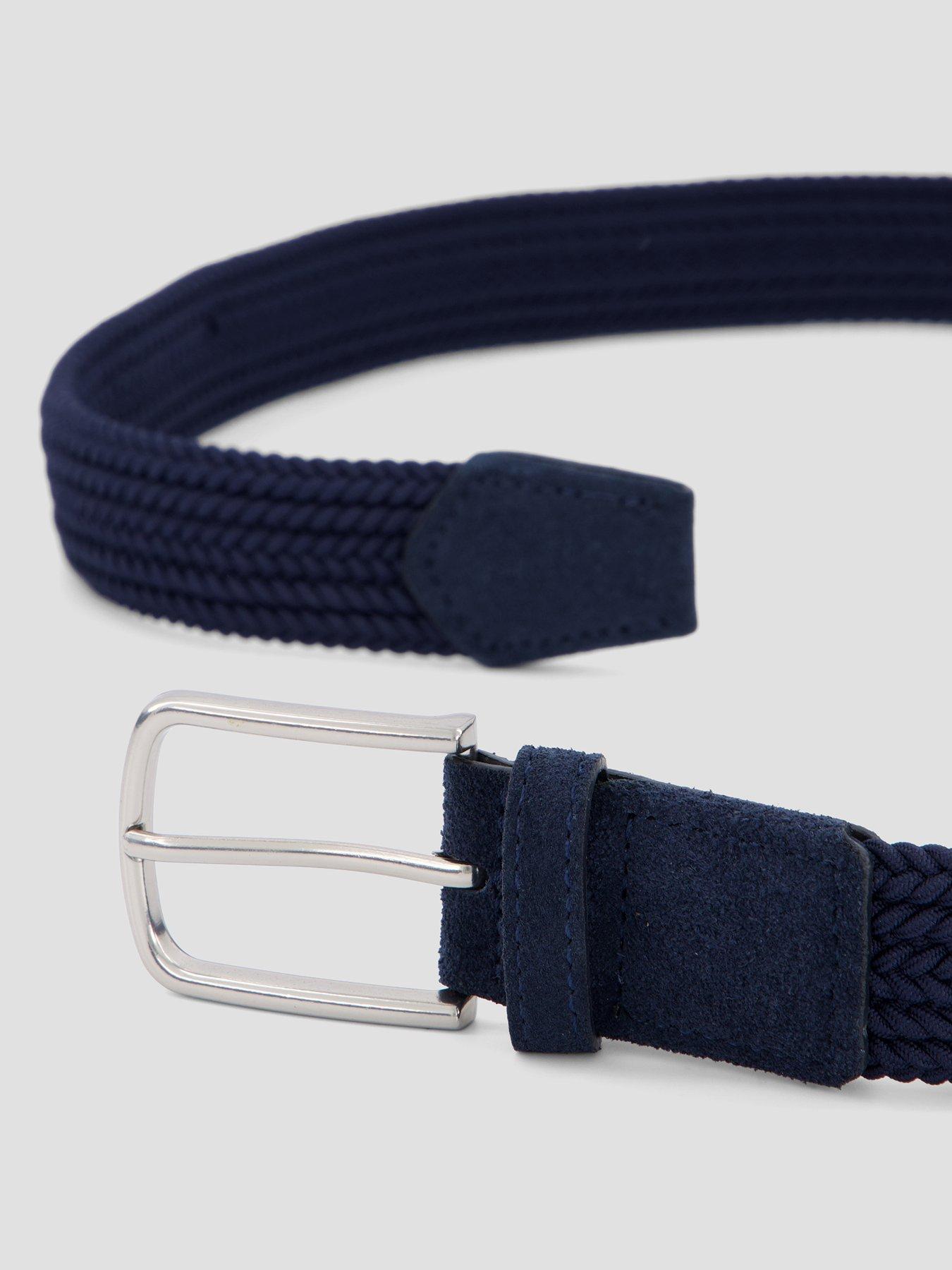 Image 3 of 4 of Mango Elastic Woven Belt - Navy