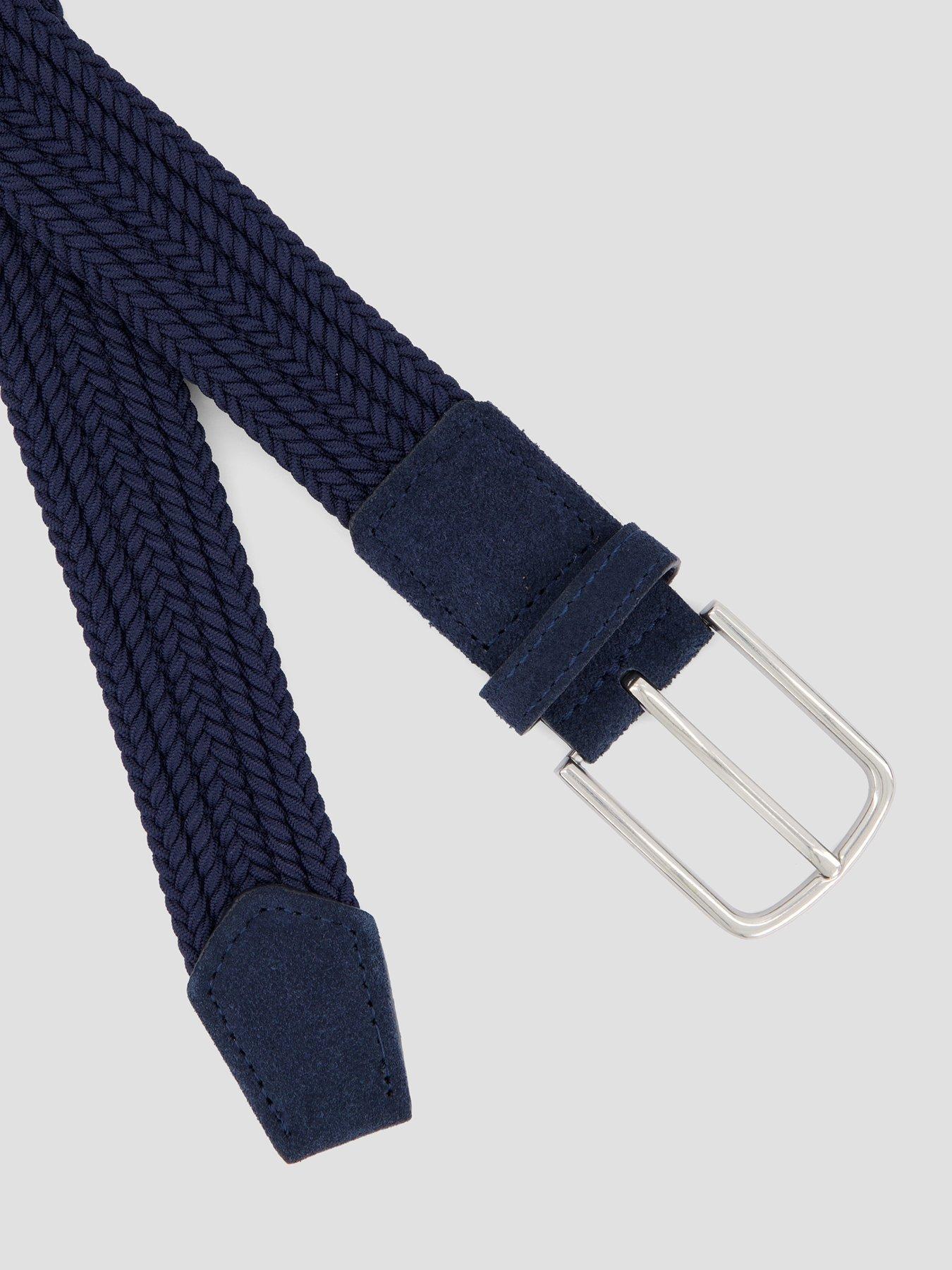 Image 4 of 4 of Mango Elastic Woven Belt - Navy
