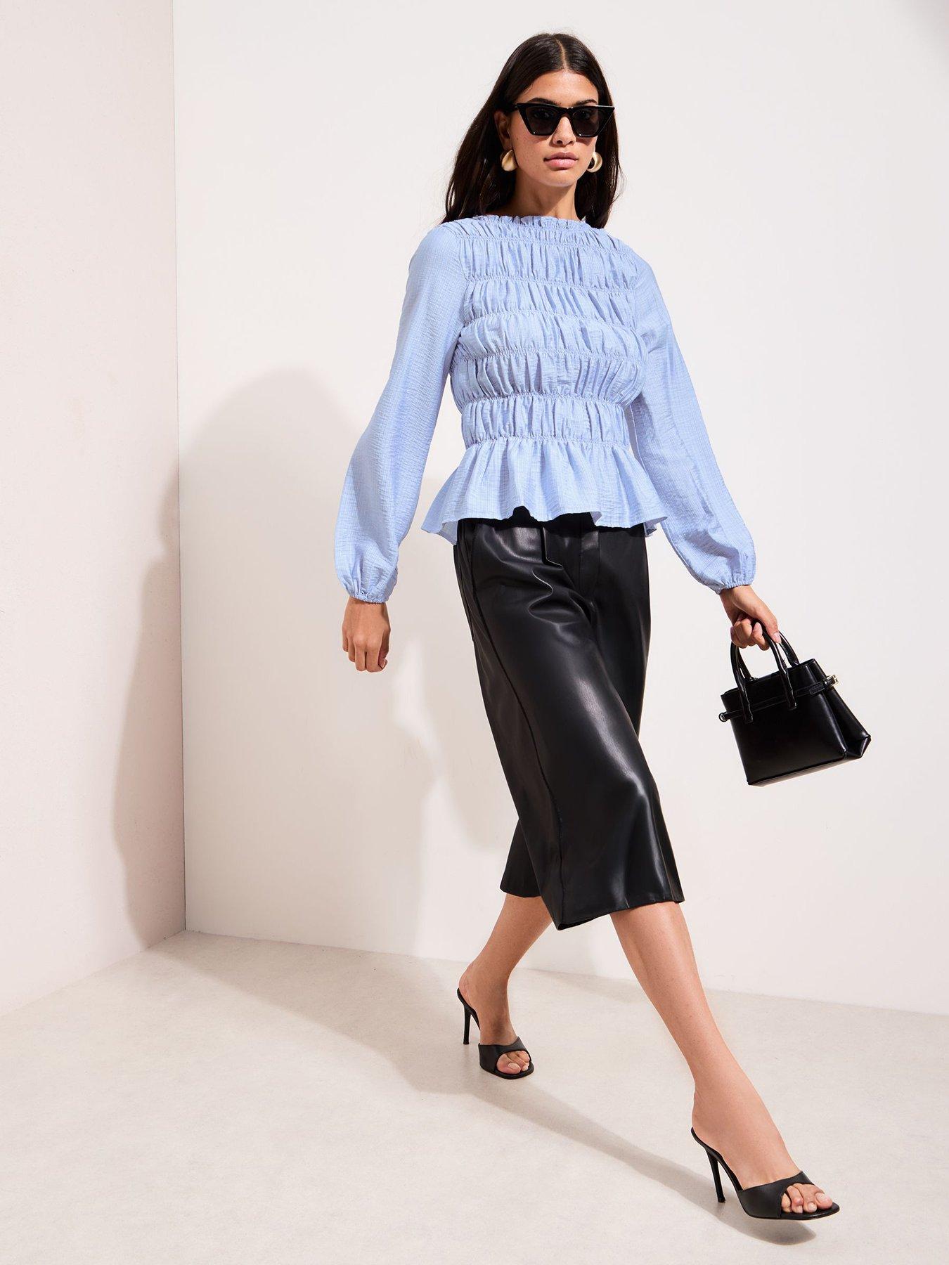 Friends Like These All Over Shirred Stripe Top - Blue | Very