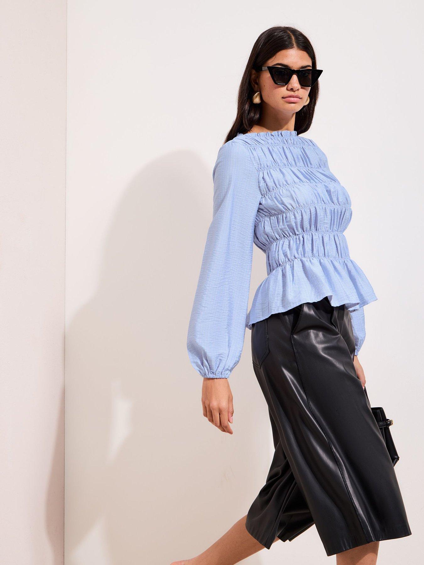 Friends Like These All Over Shirred Stripe Top - Blue | Very