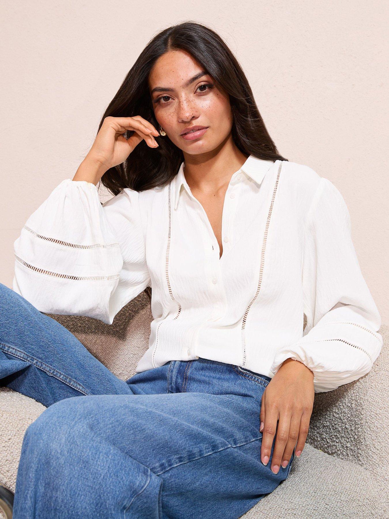 Friends Like These Crochet Insert Shirt - Cream