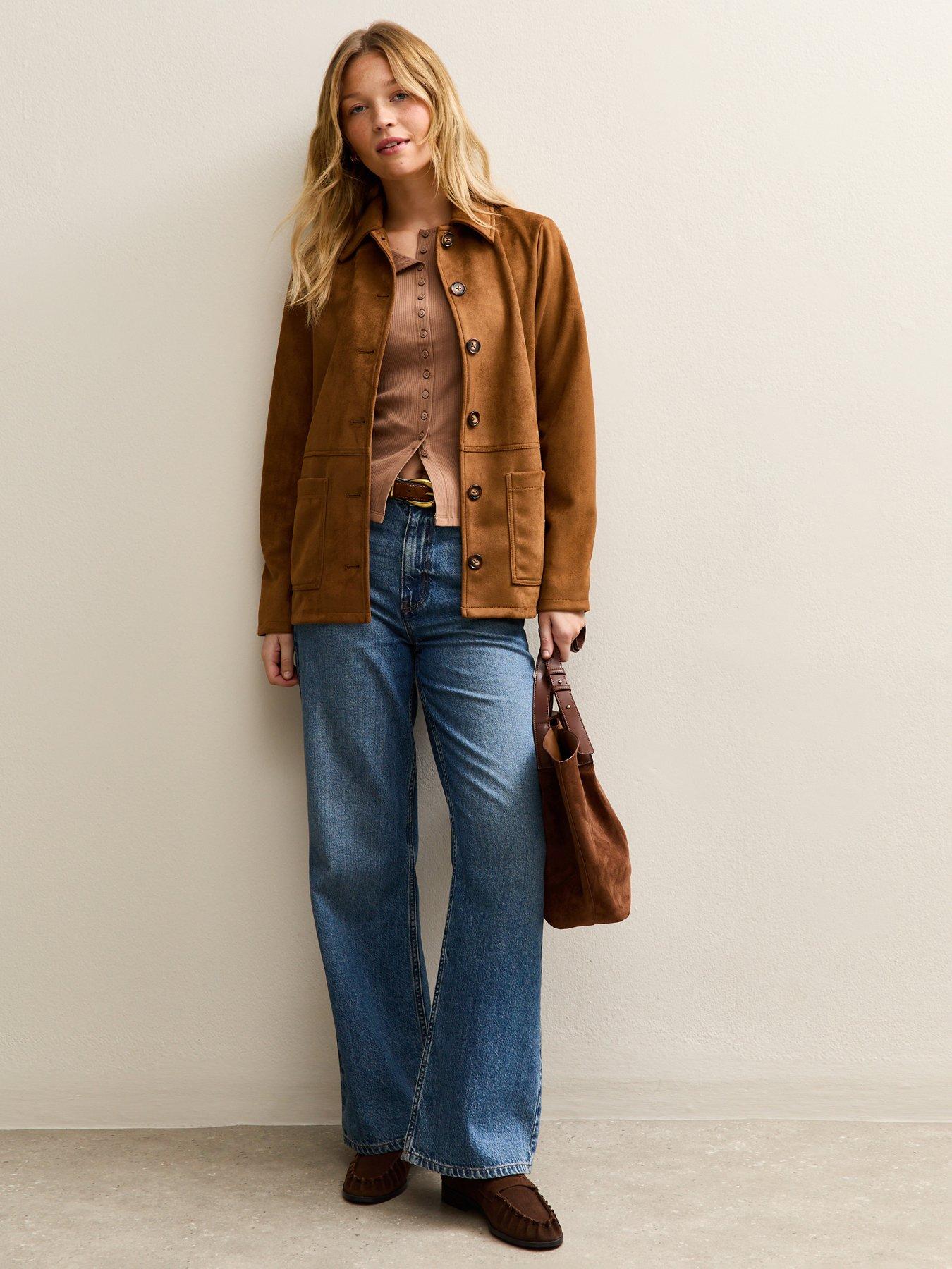 Image 3 of 6 of New Look Button Through Baby Tee - Light Brown