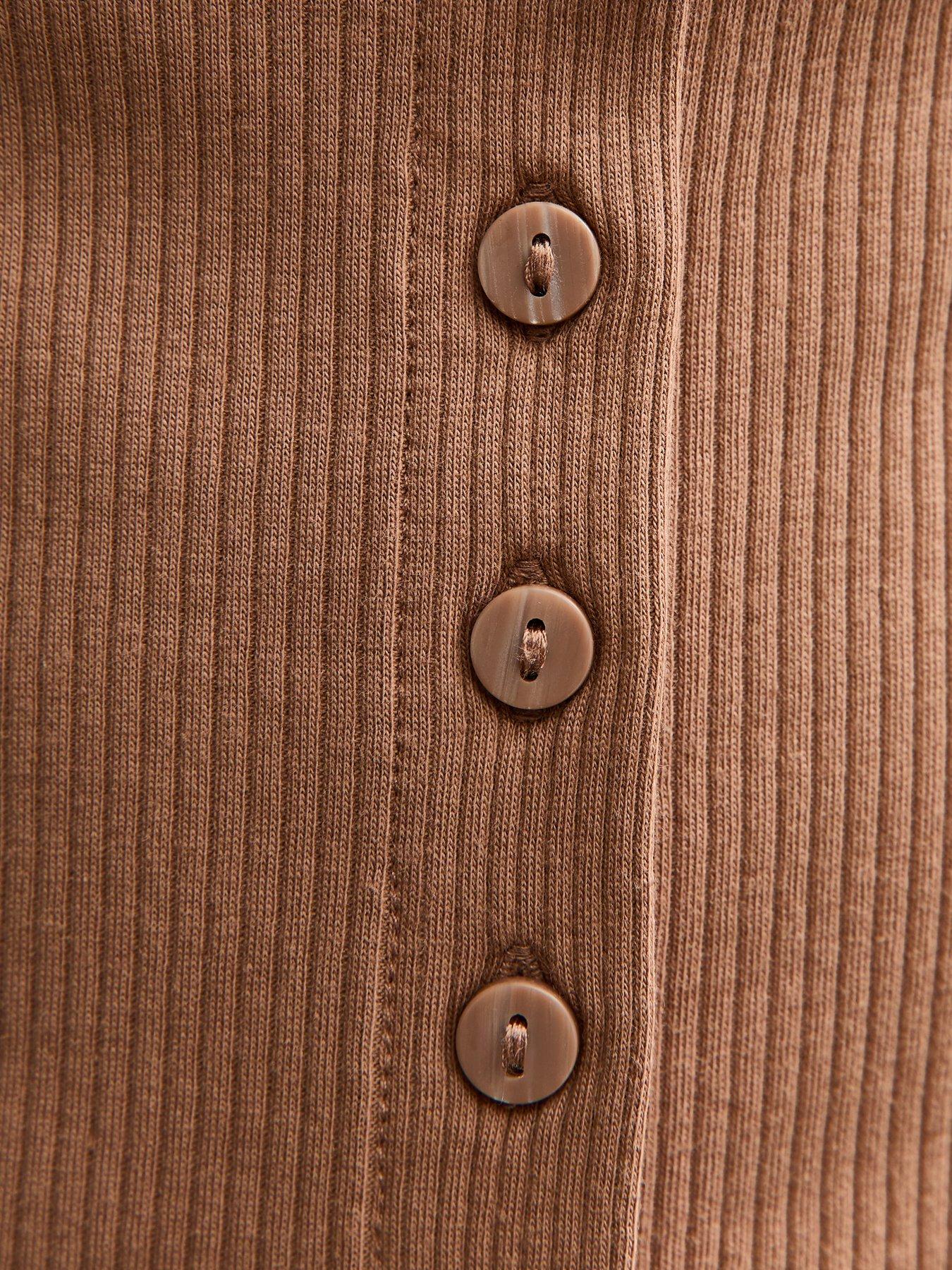 Image 6 of 6 of New Look Button Through Baby Tee - Light Brown