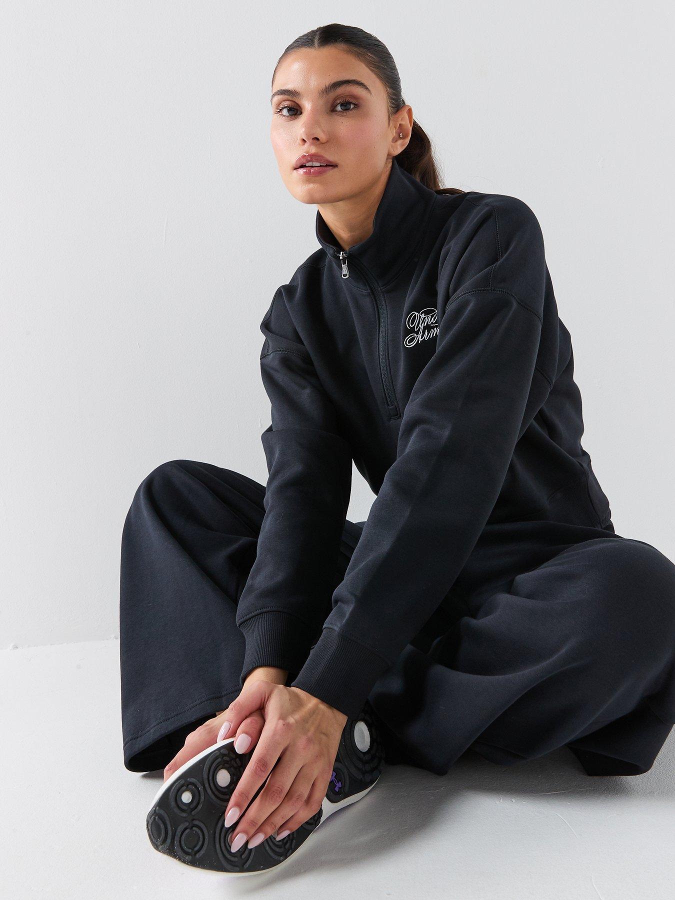 Image 4 of 6 of UNDER ARMOUR Womens Rival Fleece 1/2 Zip - Black