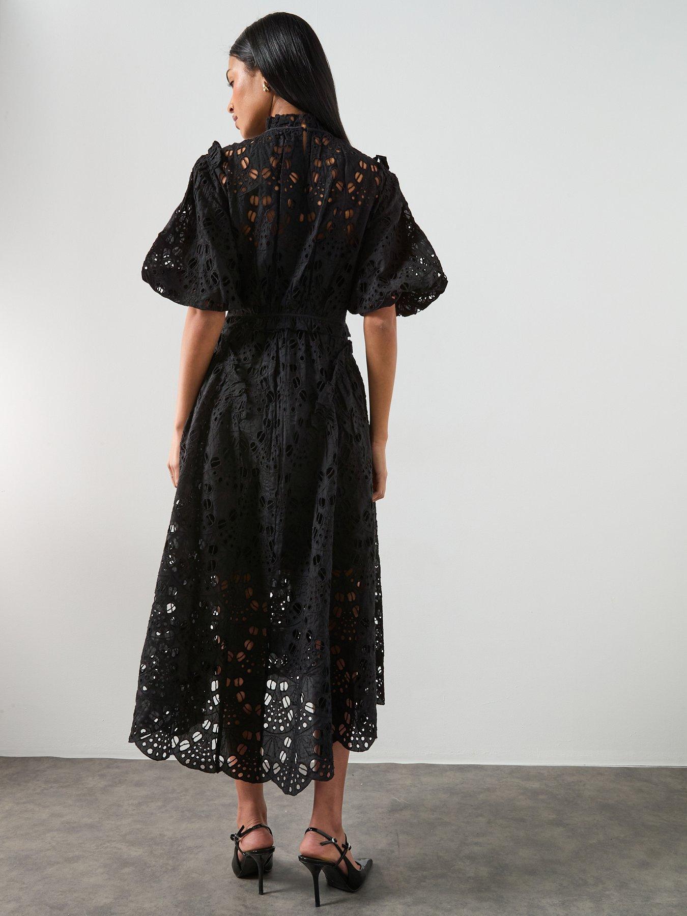 Image 2 of 6 of AllSaints Odette Dress - Black