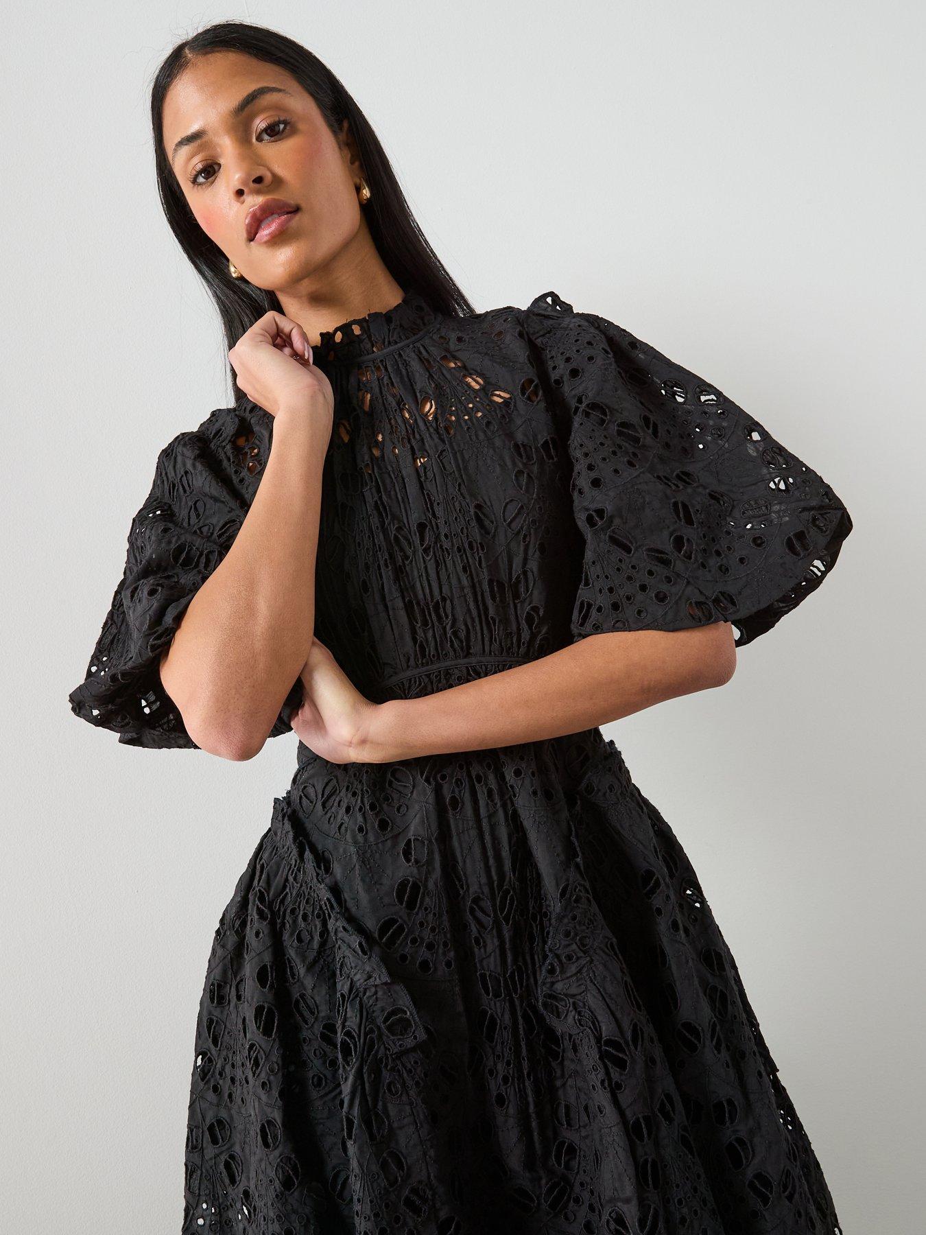 Image 4 of 6 of AllSaints Odette Dress - Black