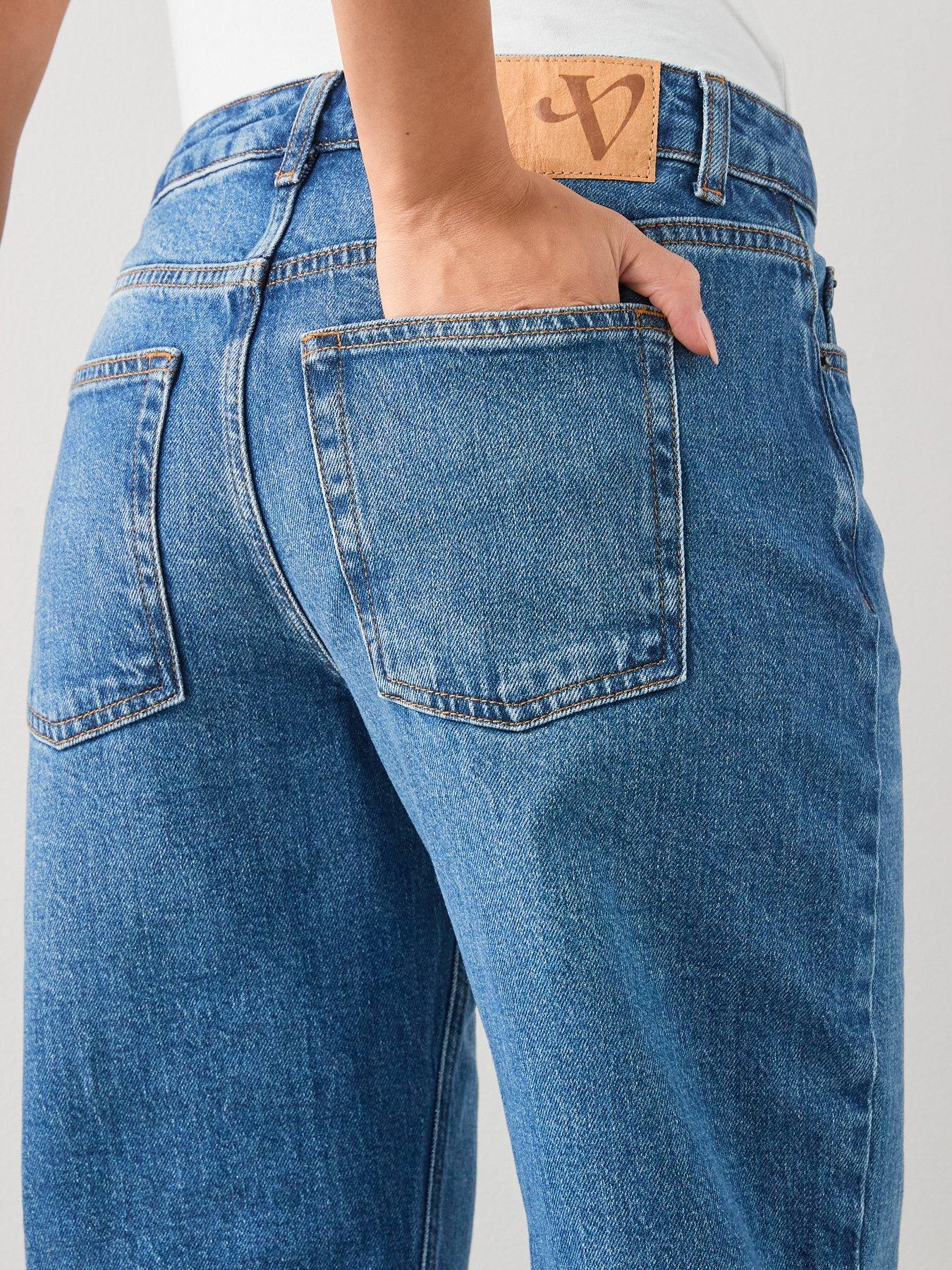 Image 6 of 6 of The Very Collection Baggy Low Rise Jeans - Mid Wash