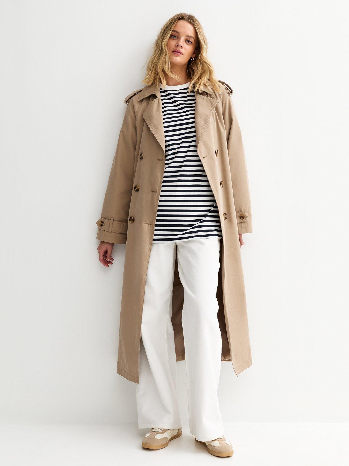 Image 3 of 5 of New Look Striped Oversized T-Shirt - Navy Blue