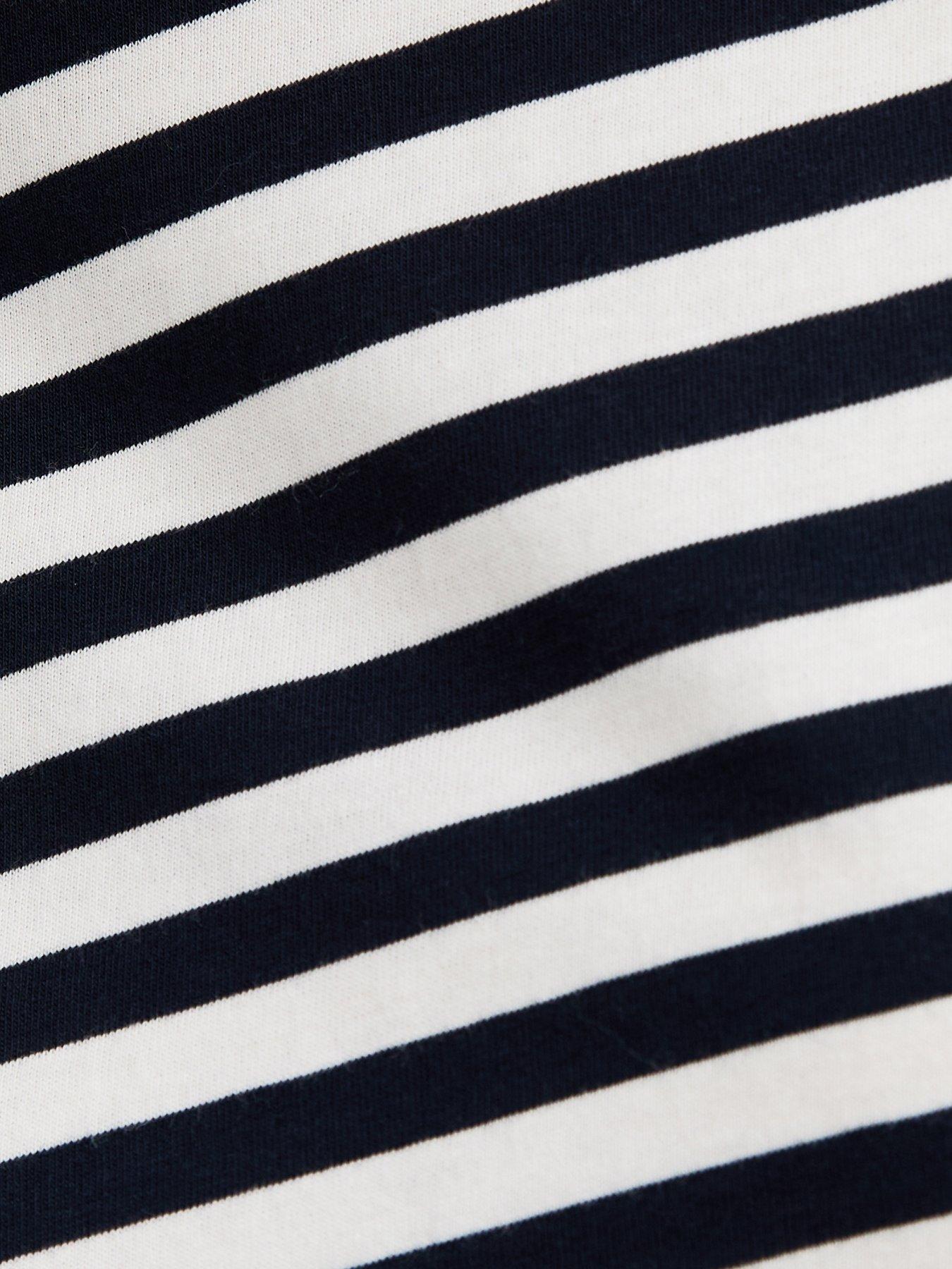 Image 5 of 5 of New Look Striped Oversized T-Shirt - Navy Blue