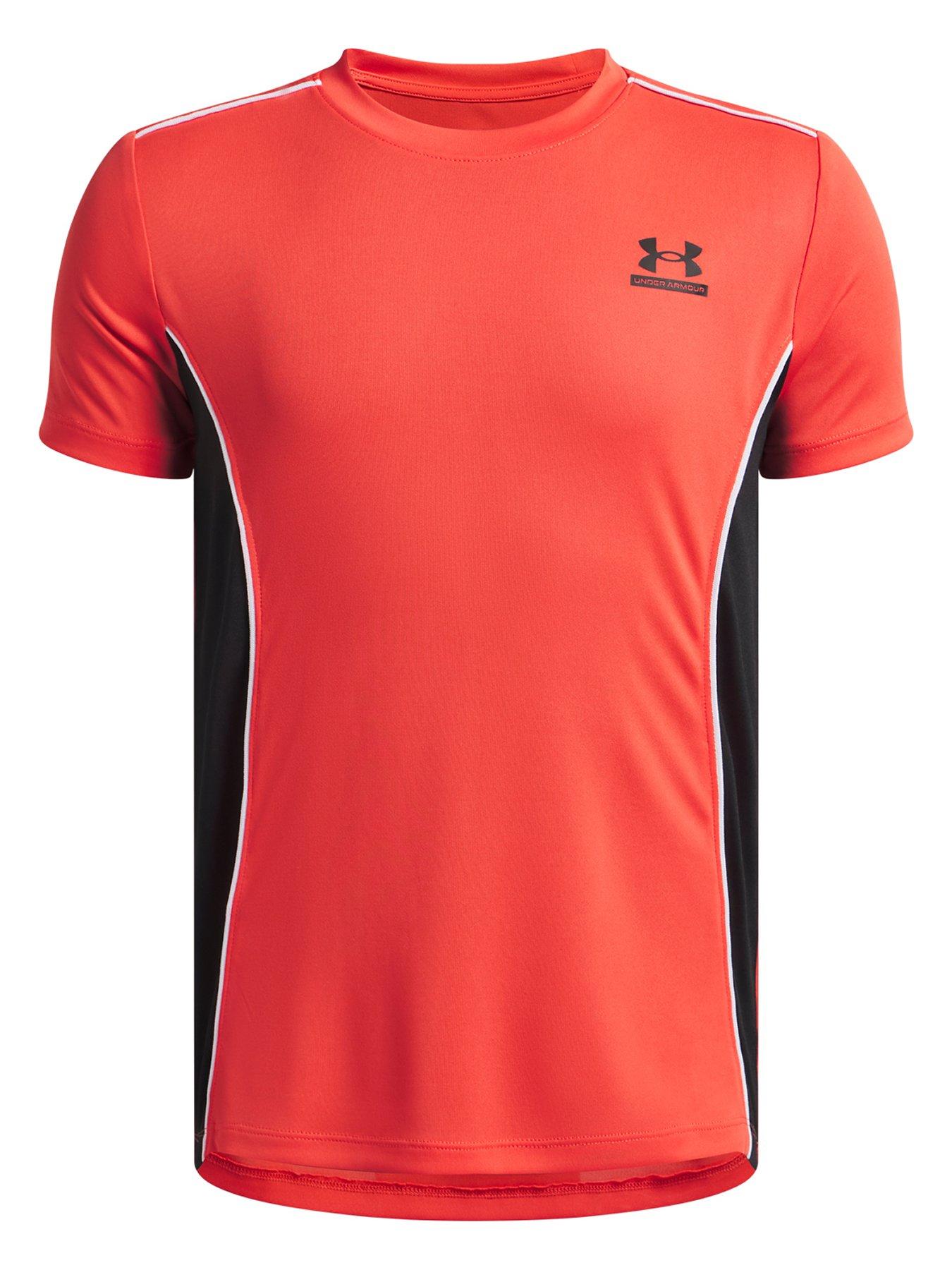 Under Armour Junior Boys Training Tech Short Sleeve Crew Neck T-Shirt - Venom Red