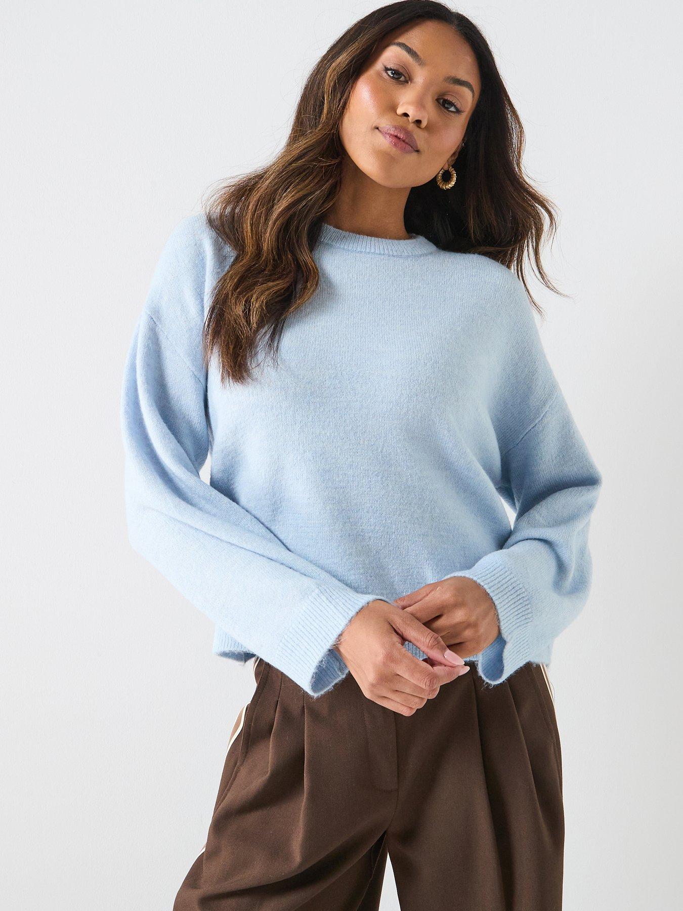 Image 1 of 6 of Only Simoni Long Sleeve Knitted Jumper - Blue