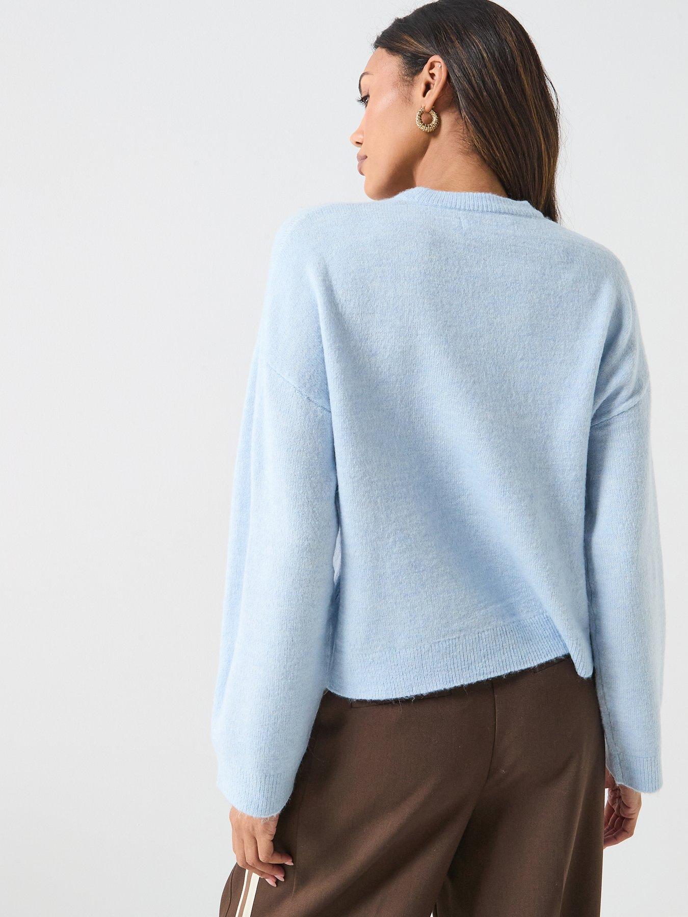 Image 2 of 6 of Only Simoni Long Sleeve Knitted Jumper - Blue