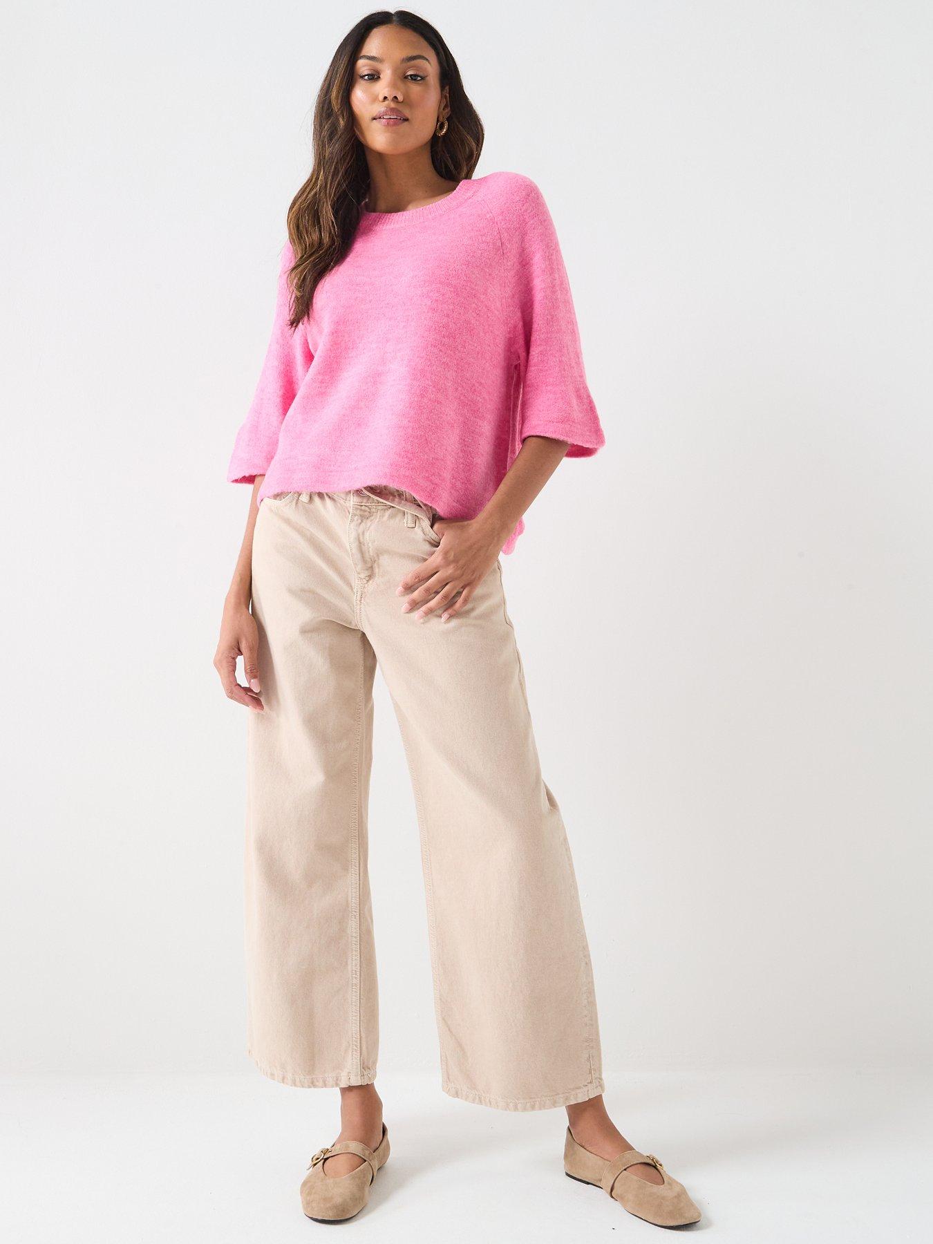 Image 3 of 5 of JDY Jdyelanora 3/4 Length Sleeve Pullover- Pink
