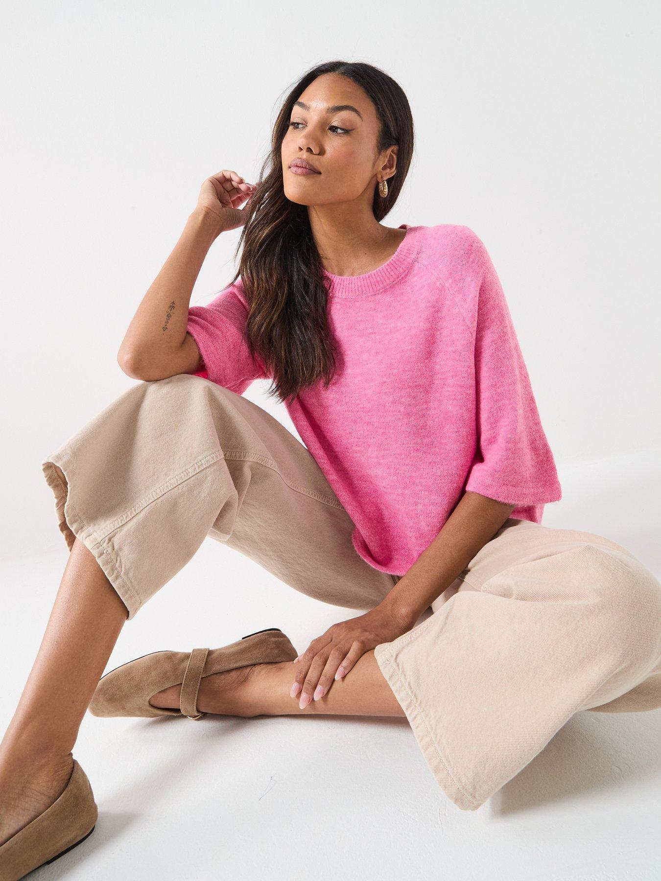 Image 5 of 5 of JDY Jdyelanora 3/4 Length Sleeve Pullover- Pink