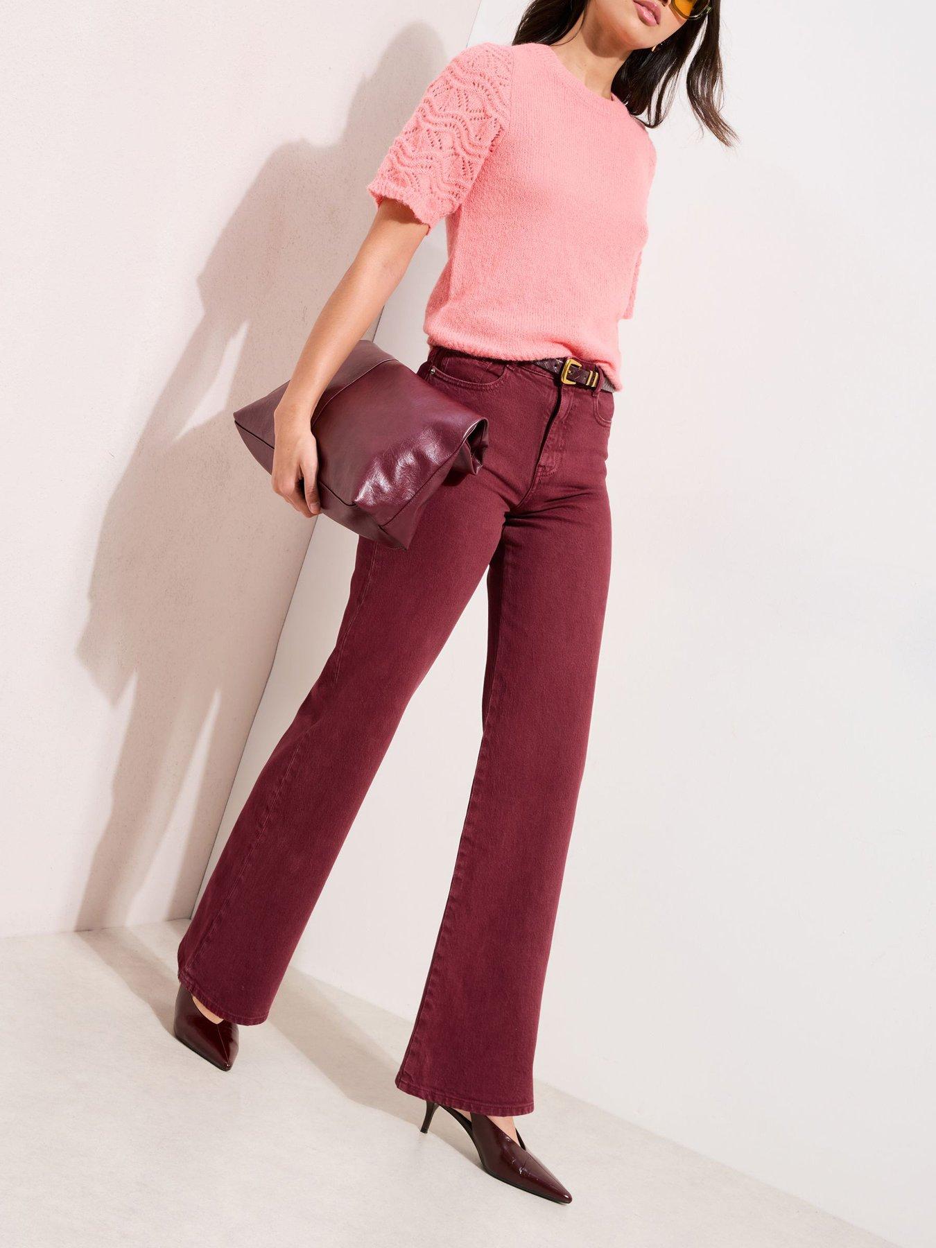 Friends Like These Everyday Wide Leg Jean - Red