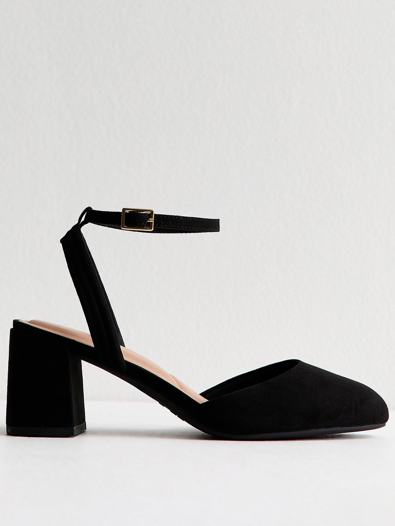 New Look Wide Fit Closed Toe Heeled Sandals - Black