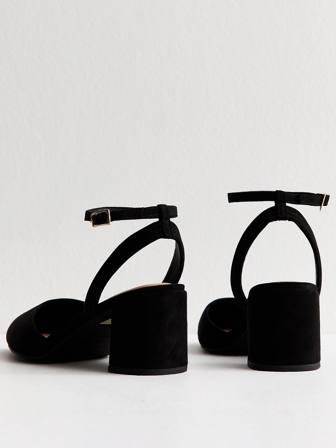 Image 3 of 5 of New Look Wide Fit Closed Toe Heeled Sandals - Black