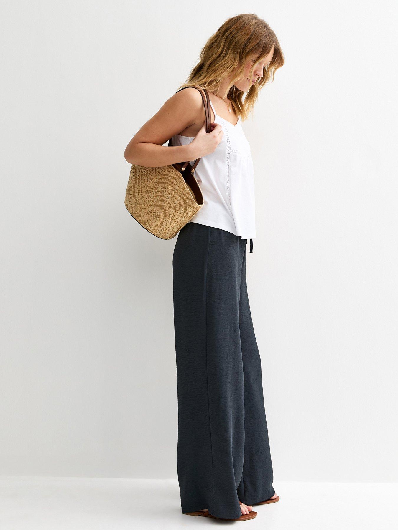 New Look Stone Floral Raffia Tote Bag - Stone