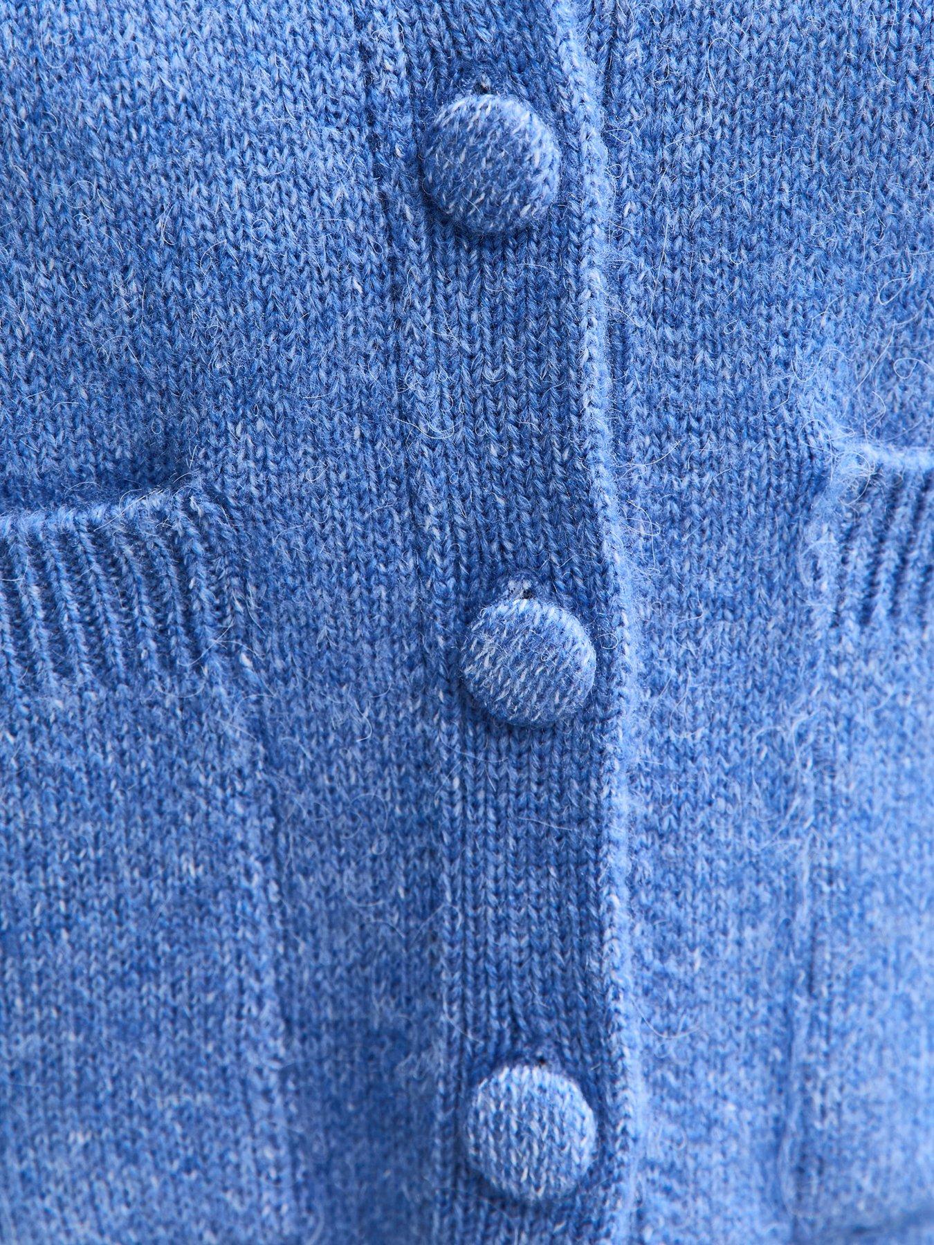 Image 5 of 5 of New Look Crew Neck Knitted Cardigan - Blue