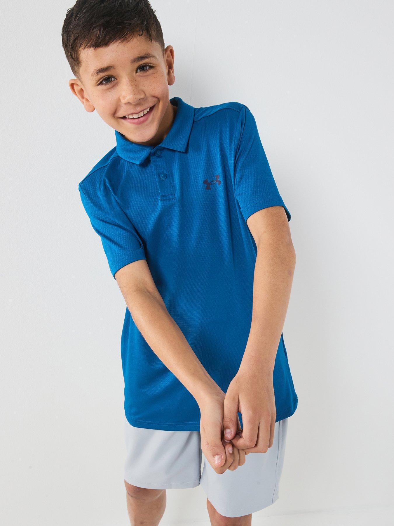 UNDER ARMOUR: Junior Boys Golf Matchplay Short Sleeve Polo - Blue