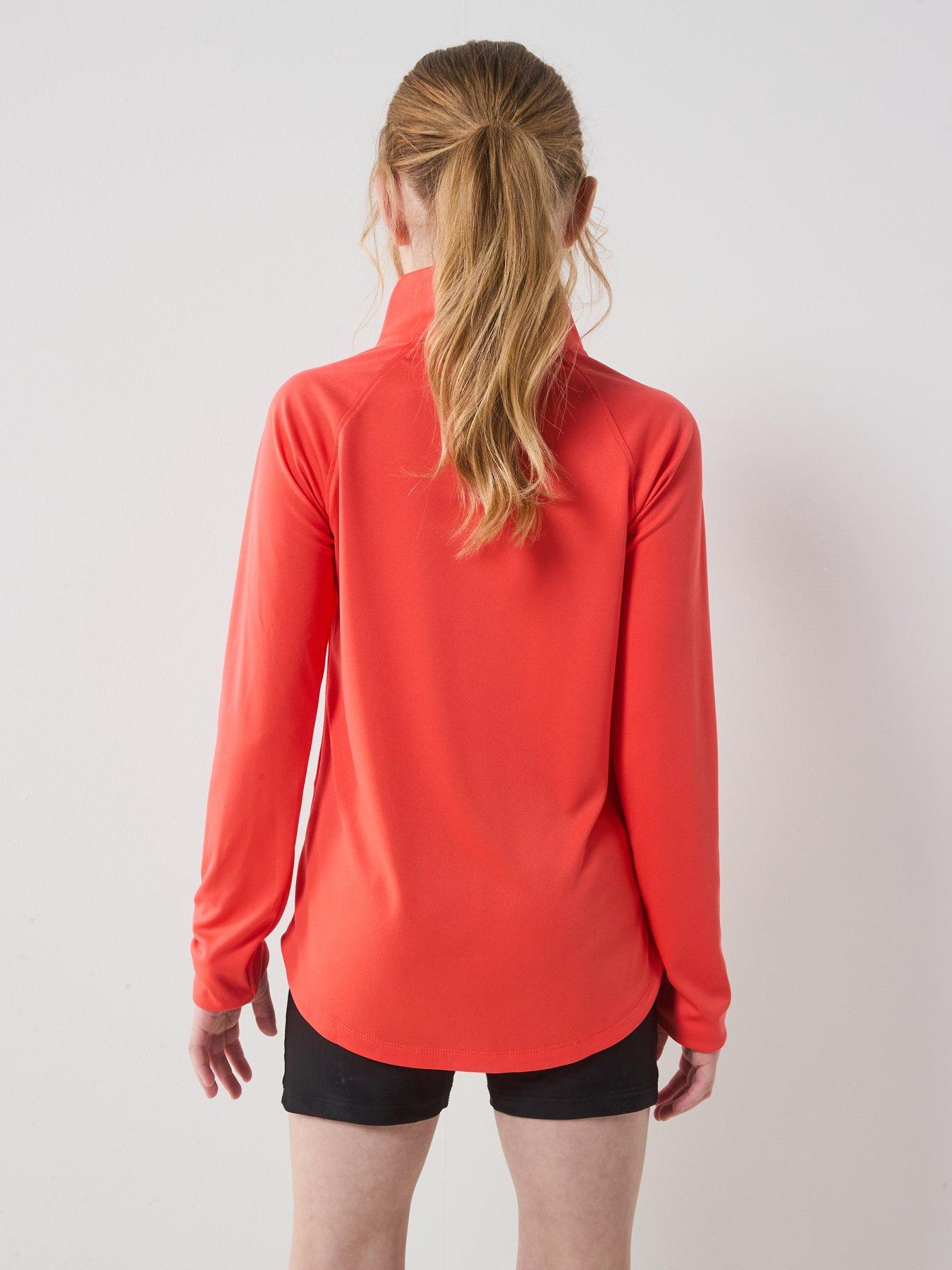 Image 2 of 7 of UNDER ARMOUR Junior Girls Training Tech 1/2 Zip Top - Red