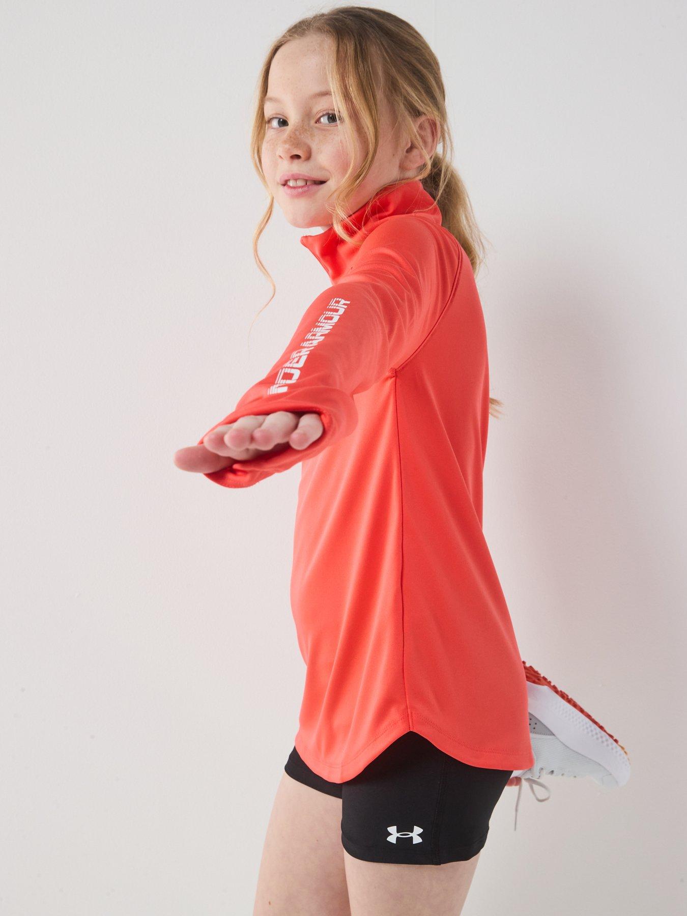 Image 4 of 7 of UNDER ARMOUR Junior Girls Training Tech 1/2 Zip Top - Red