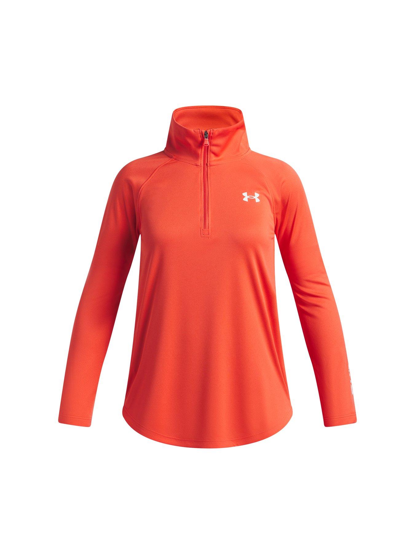 Image 7 of 7 of UNDER ARMOUR Junior Girls Training Tech 1/2 Zip Top - Red