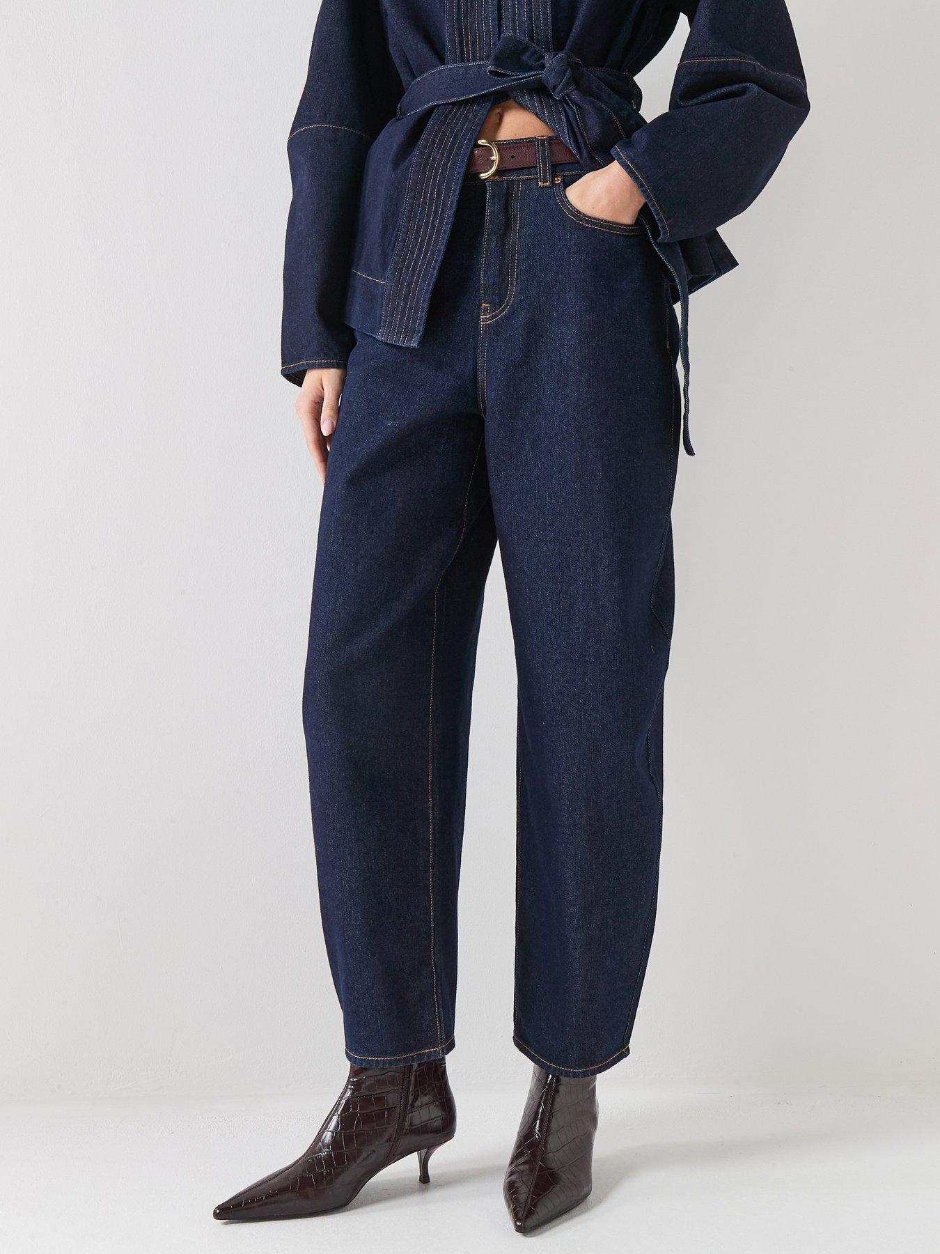 AWARE Aweveline High Rise Barrel Denim Jeans Si333 Noos - Blue