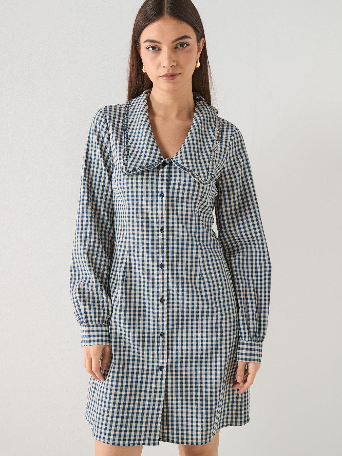sachin and babi light blue dress Vero Moda Milla Long Sleeve Frill Short Dress - Multi main image 0