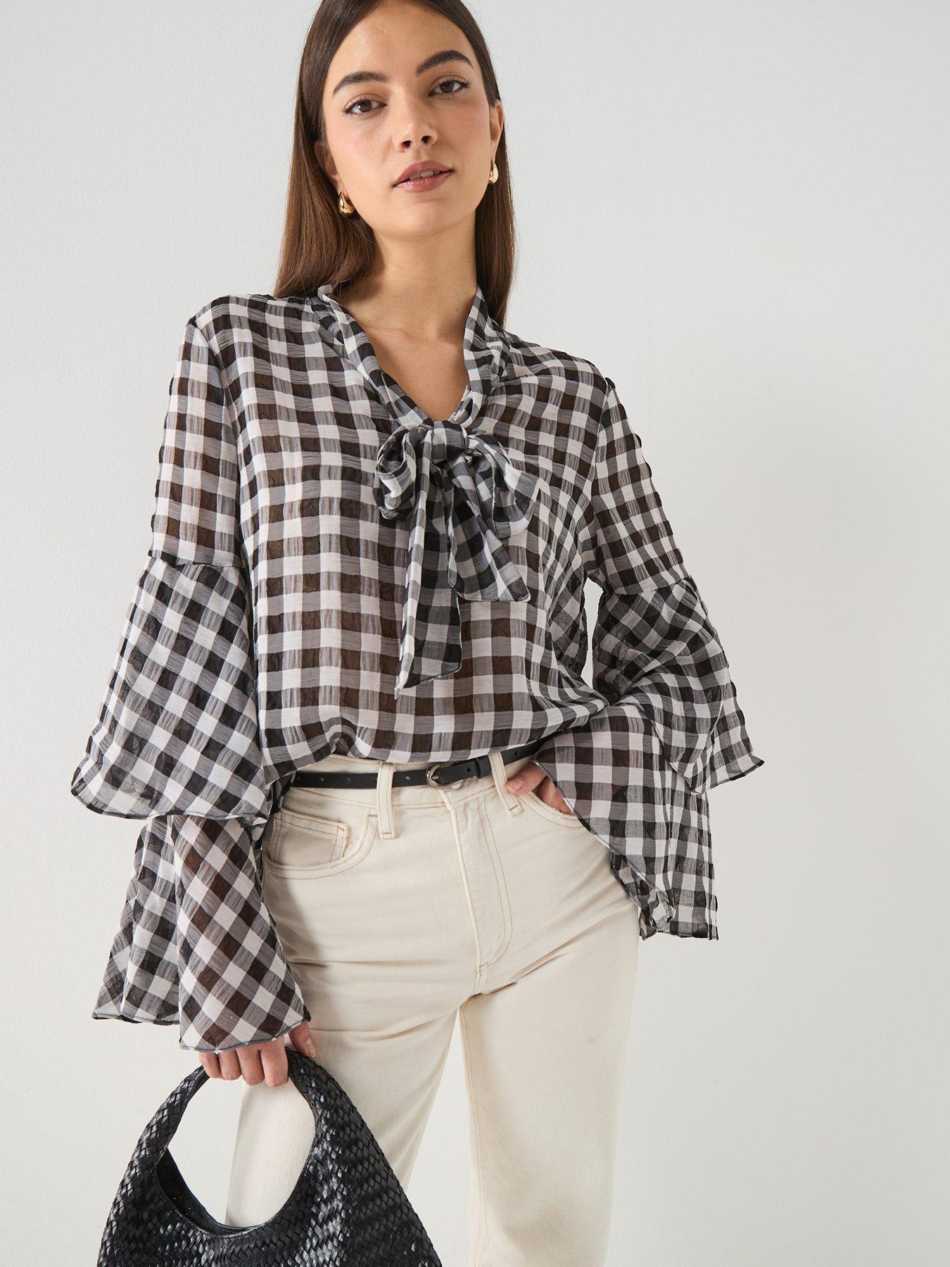 Vero Moda Sia Long Sleeve Flounce Top - Black