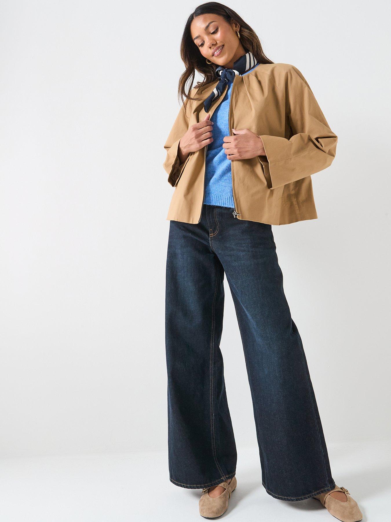 Image 3 of 6 of AWARE Vera Long Sleeve Collarless Jacket - Brown