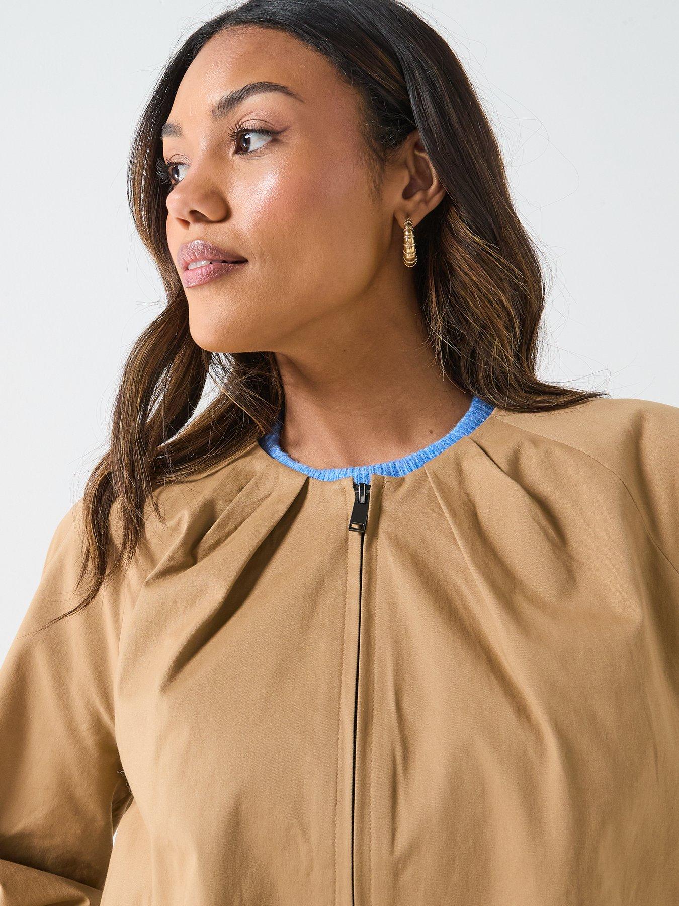 Image 4 of 6 of AWARE Vera Long Sleeve Collarless Jacket - Brown