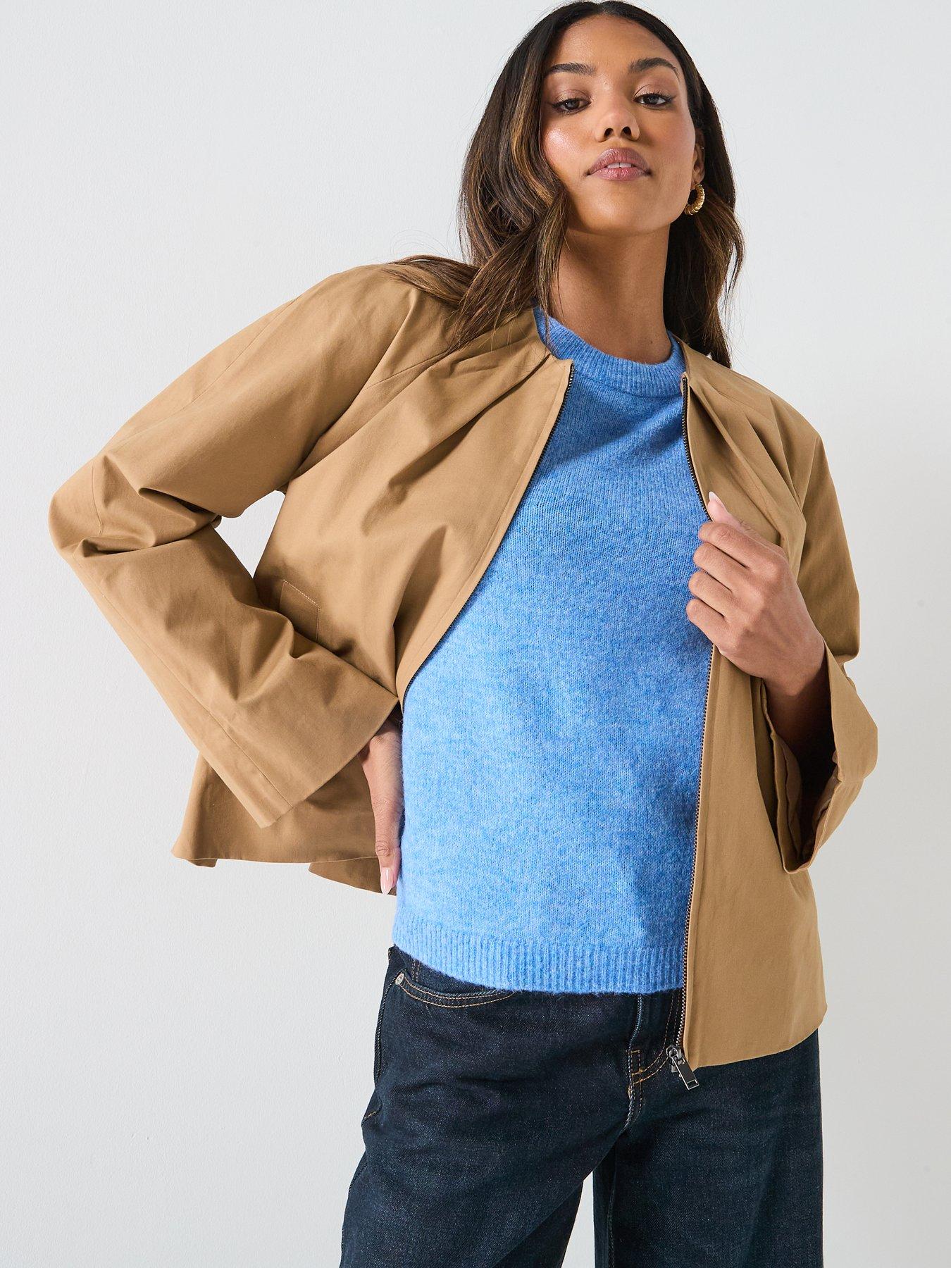 Image 5 of 6 of AWARE Vera Long Sleeve Collarless Jacket - Brown
