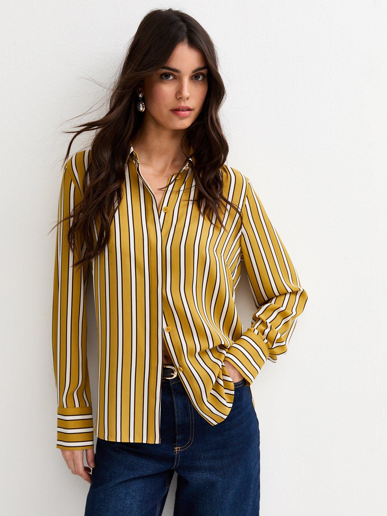 New Look Claire Long Sleeve Stripe Shirt - Green