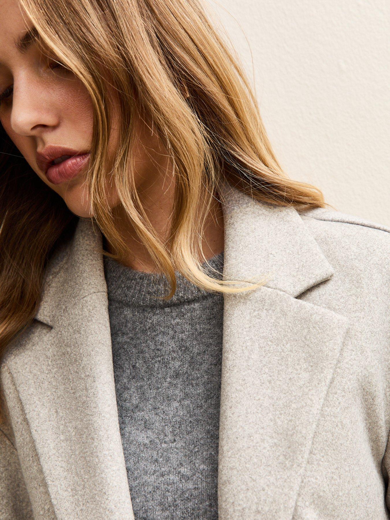 New Look Open Front Longline Coat - Grey | Very