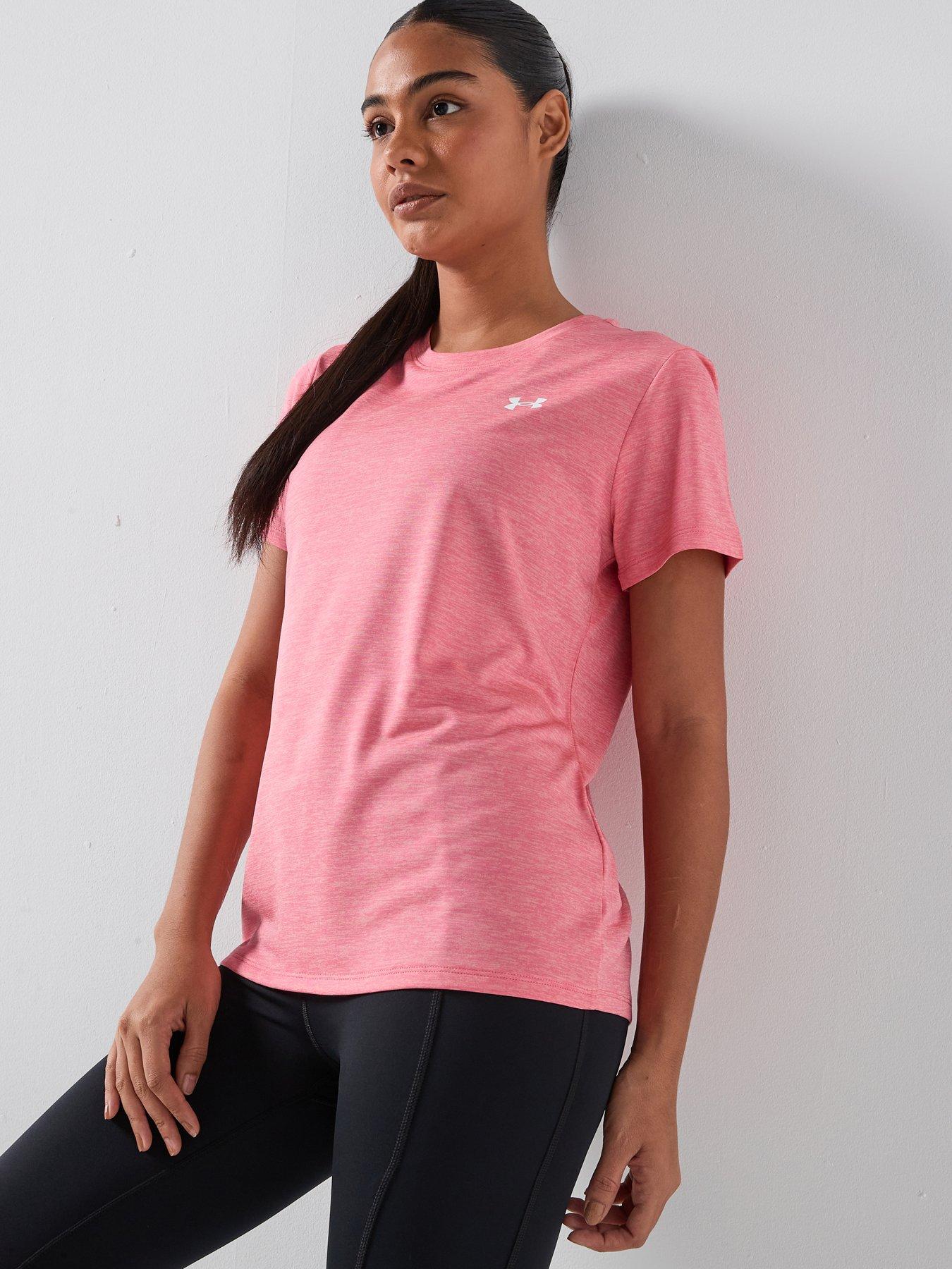 UNDER ARMOUR Womens Training Tech Short Sleeve Crew Neck T-Shirt - Pink