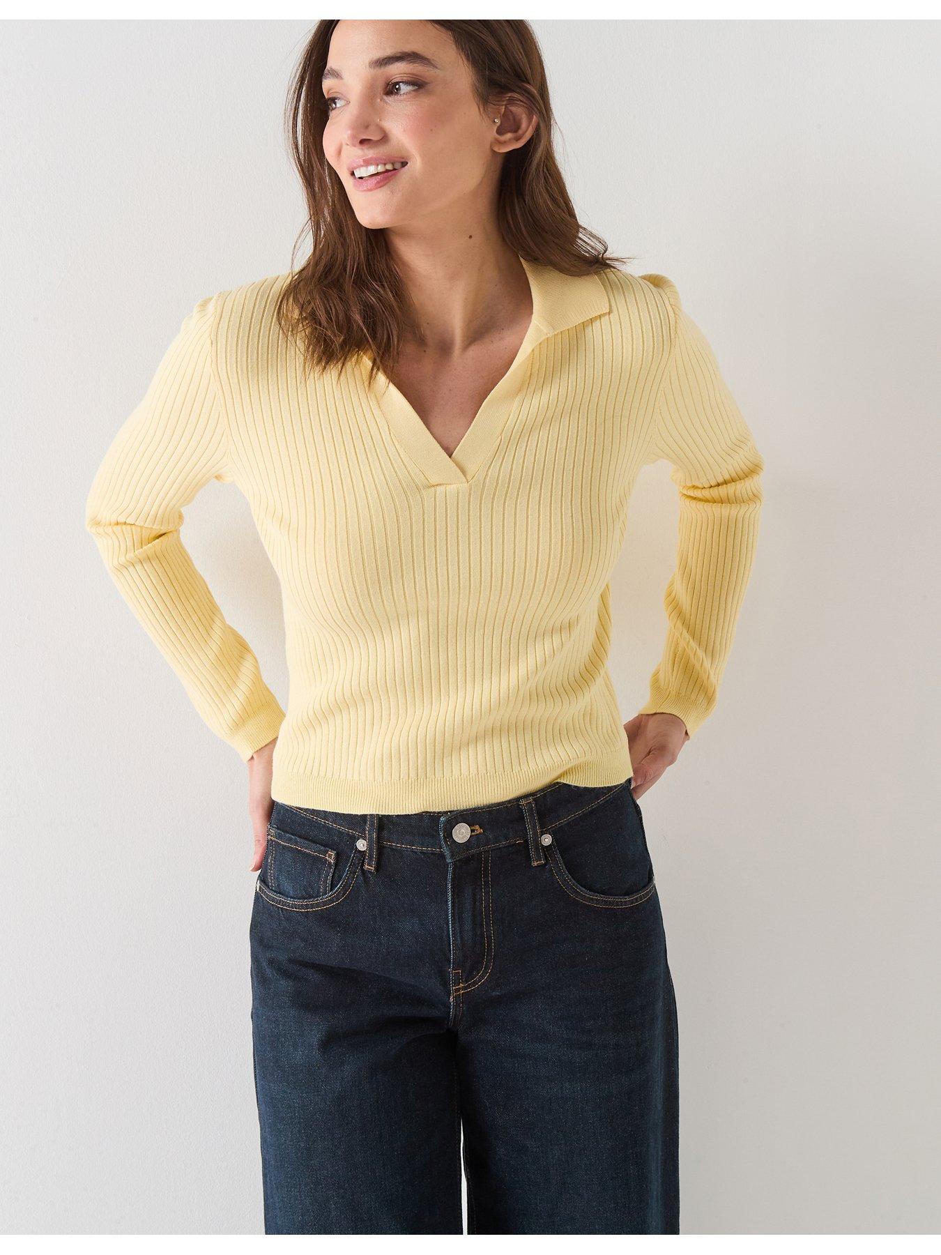 Image 1 of 6 of Only Kaya Long Sleeve Polo Neck Jumper - Yellow