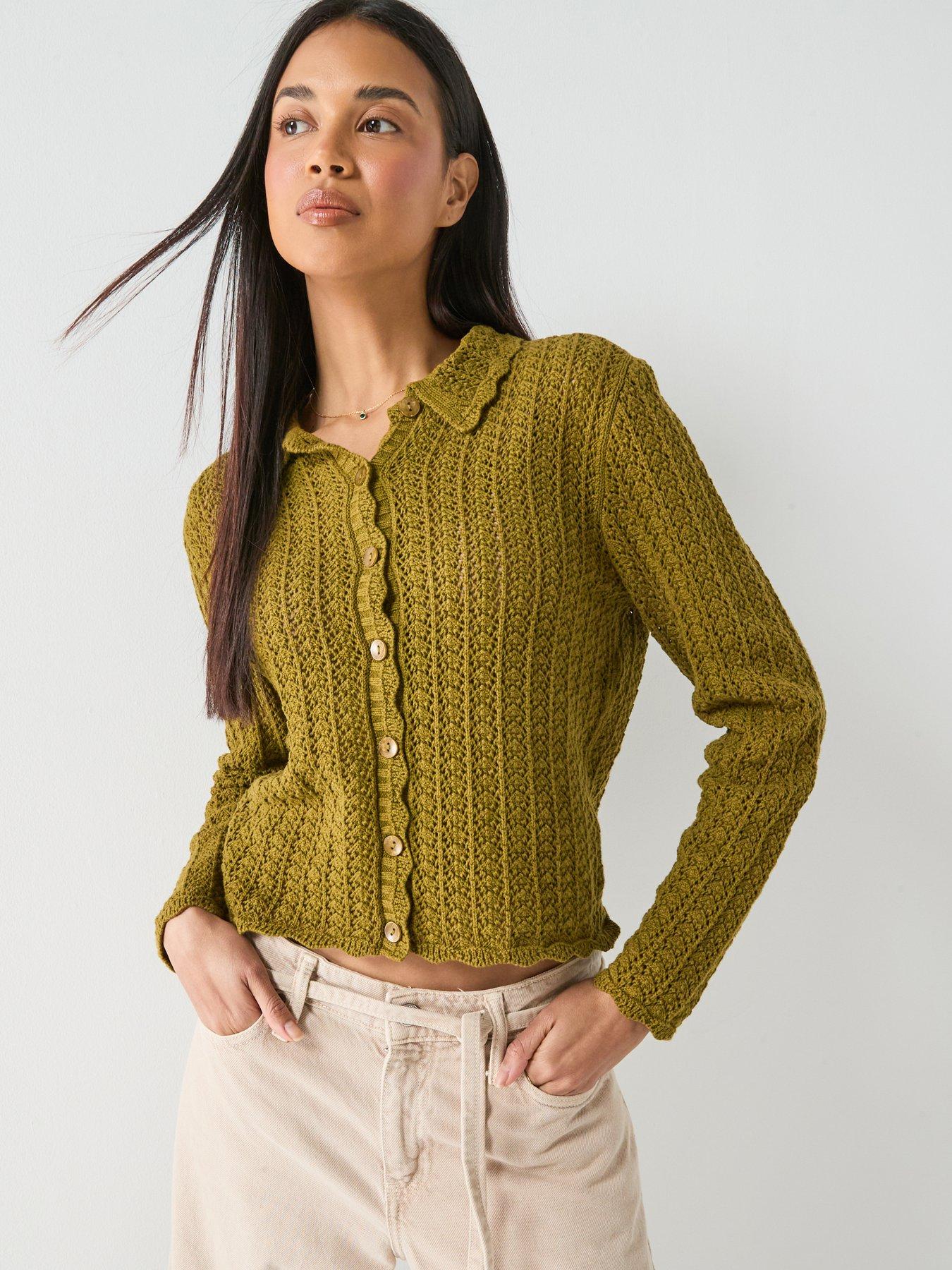 Image 1 of 5 of JDY Jdycamil Collared Cardigan - Green