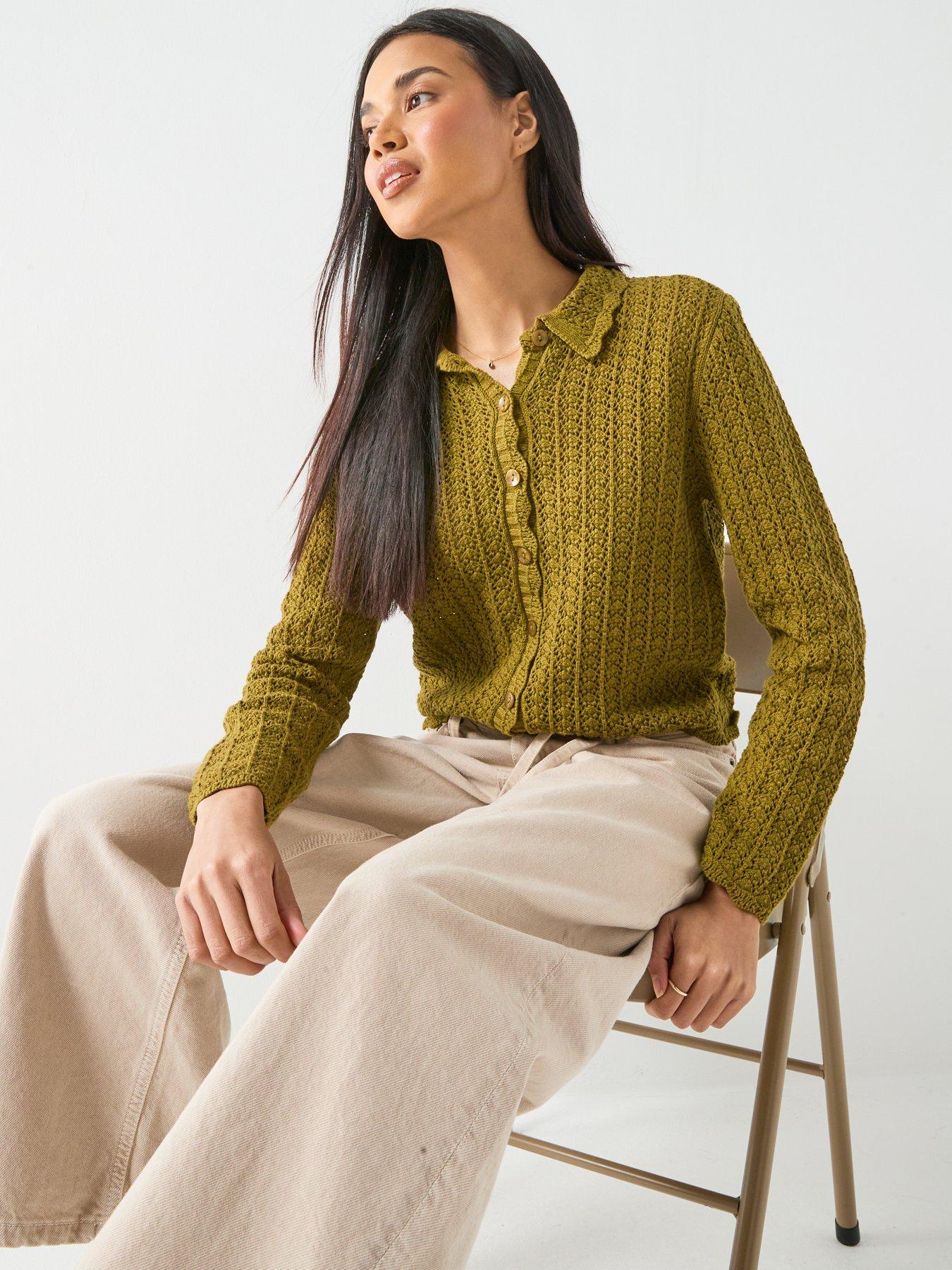 Image 4 of 5 of JDY Jdycamil Collared Cardigan - Green