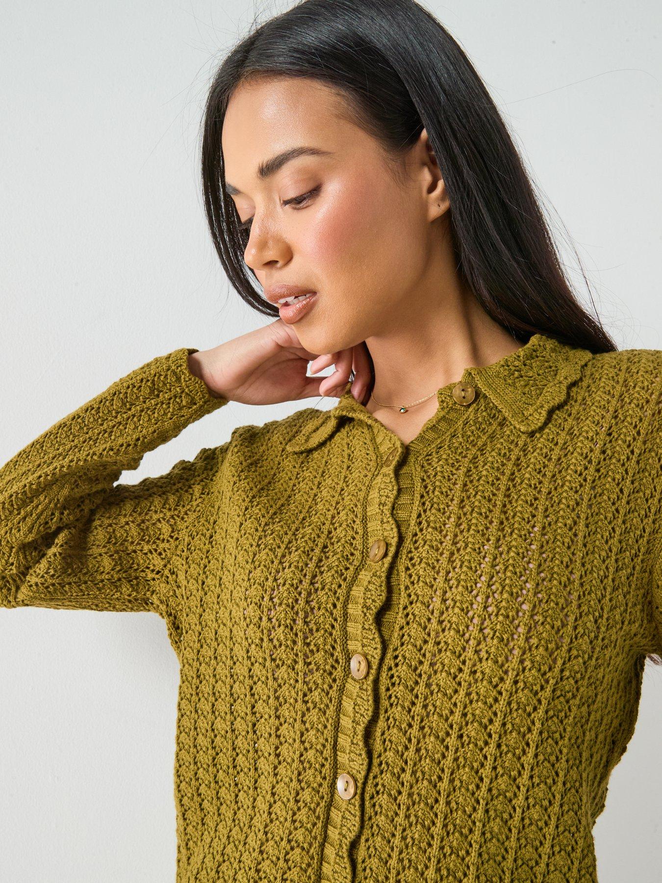 Image 5 of 5 of JDY Jdycamil Collared Cardigan - Green