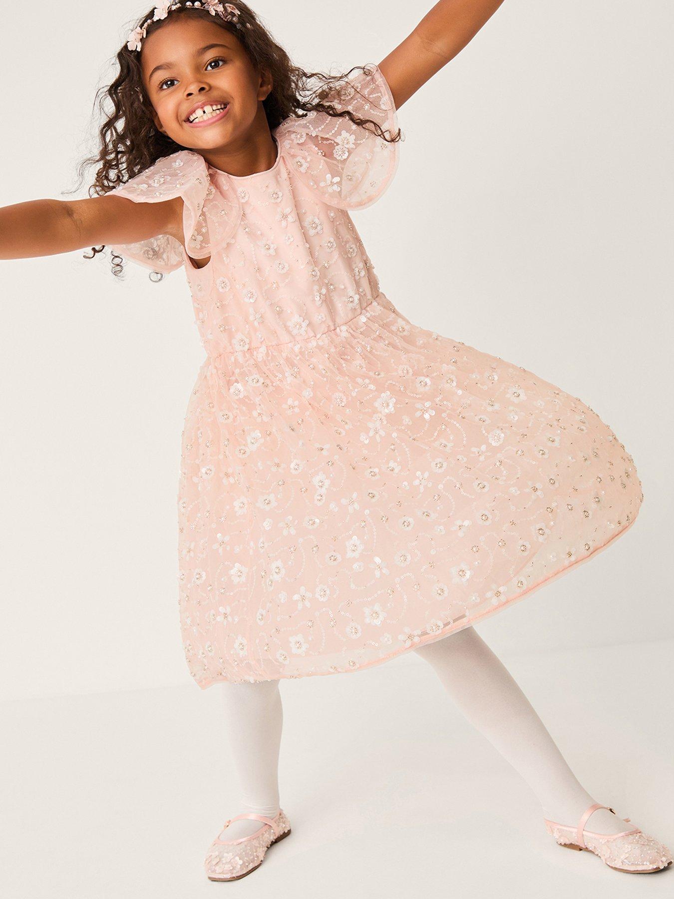 Monsoon Girls Latifa Embellished Dress - Pink