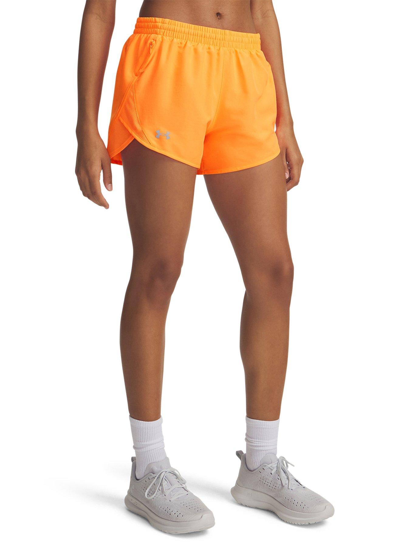 UNDER ARMOUR Womens Running Fly By Short, Orange, Size S, Women