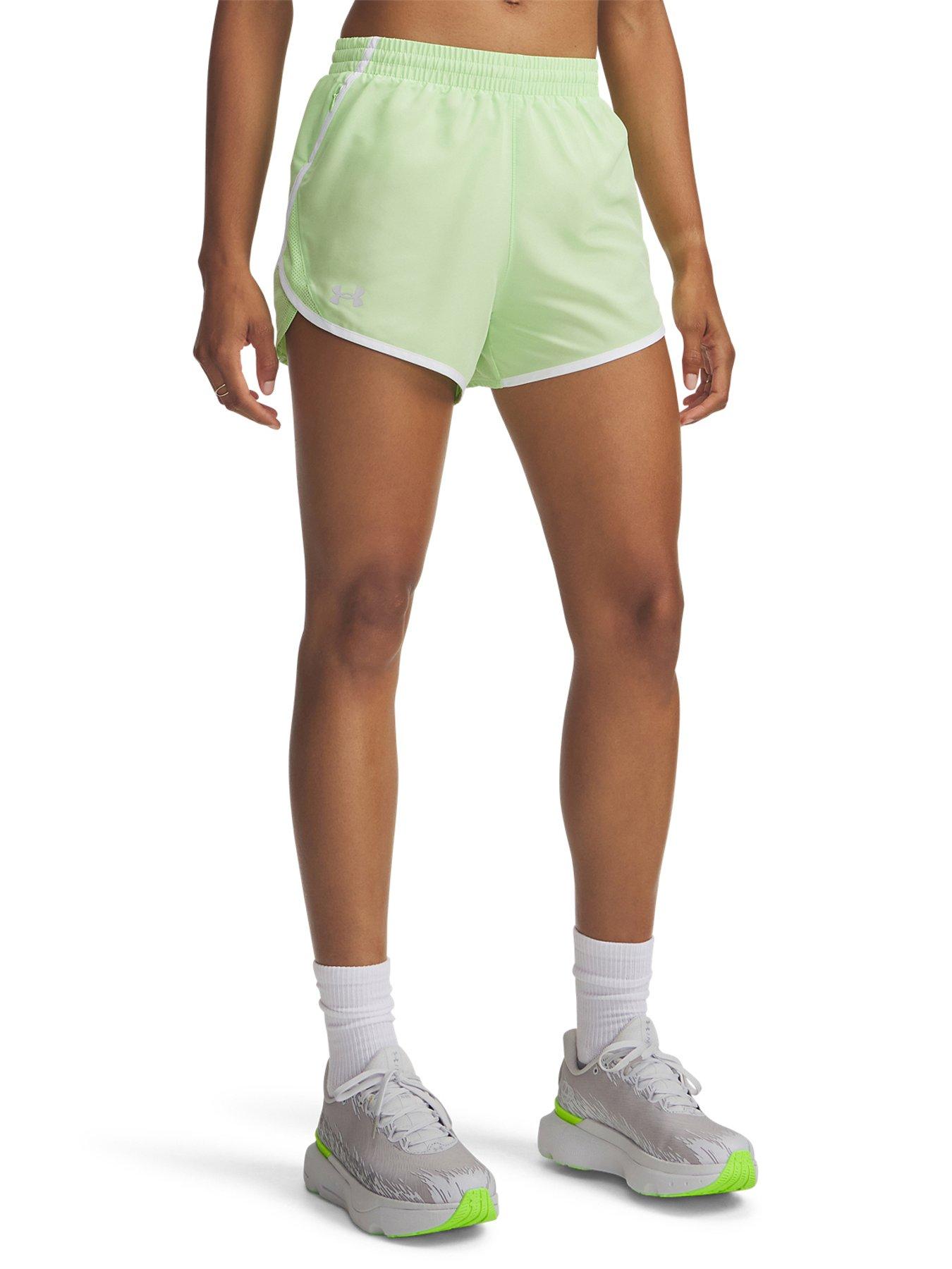 UNDER ARMOUR Womens Running Fly By Short, Green, Size S, Women