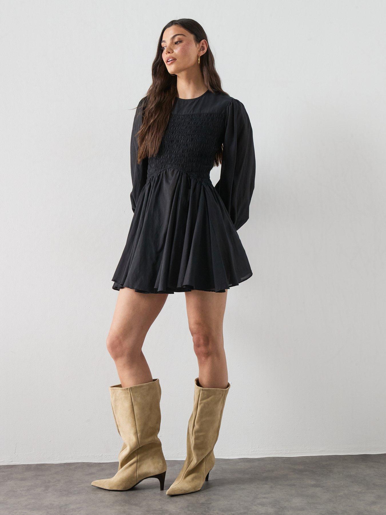 Image 3 of 6 of AllSaints Chia Dress - Black - Black