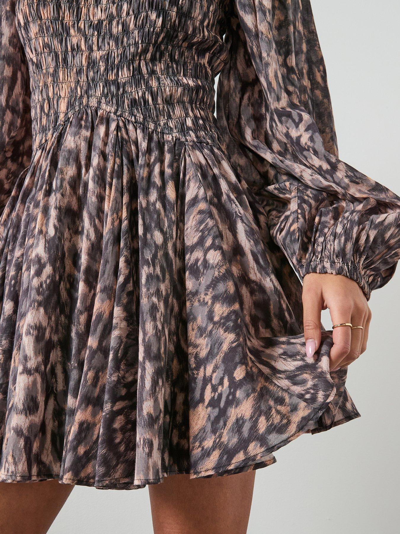 Image 5 of 6 of AllSaints Chia Dress - Prowl Golden Brown